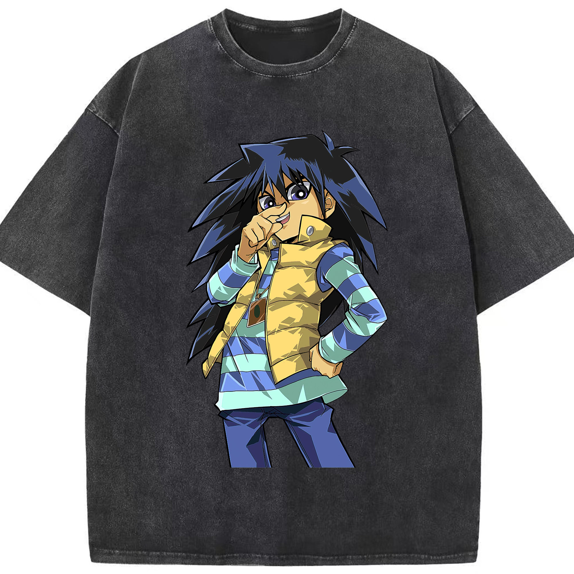 （画像用） 遊☆戯☆王 Yu-Gi-Oh! 綿100% ヴィンテージ風 半袖Tシャツ（フロントプリント）