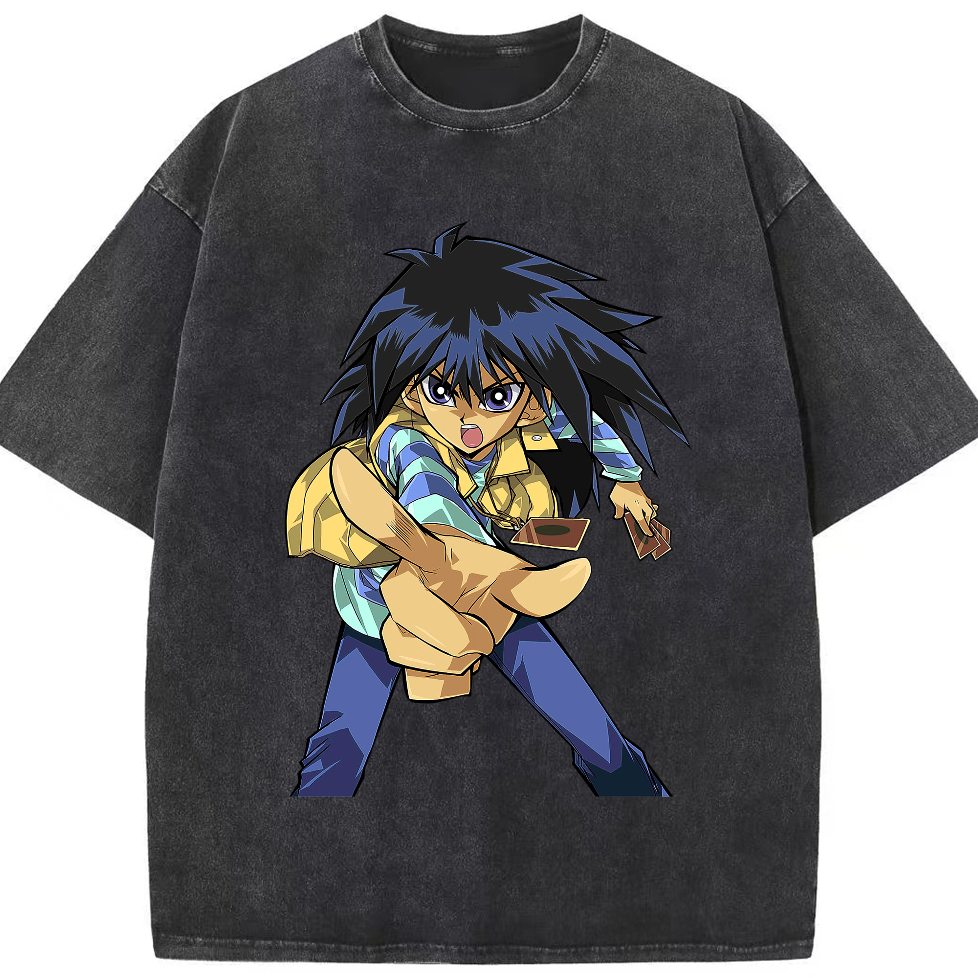 （画像用） 遊☆戯☆王 Yu-Gi-Oh! 綿100% ヴィンテージ風 半袖Tシャツ（フロントプリント）