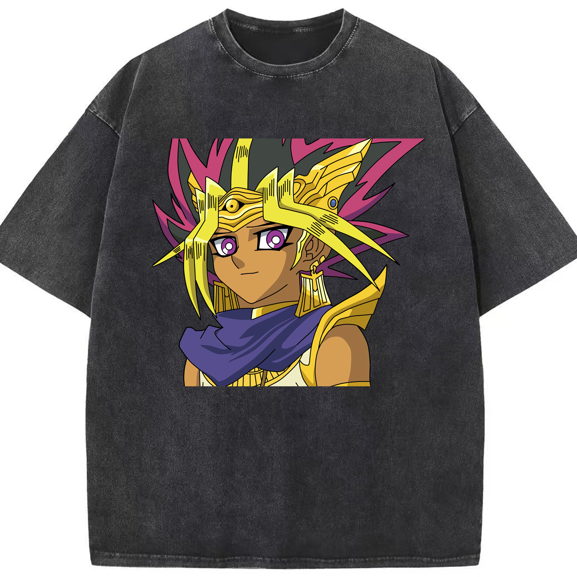 （画像用） 遊☆戯☆王 Yu-Gi-Oh! 綿100% ヴィンテージ風 半袖Tシャツ（フロントプリント）