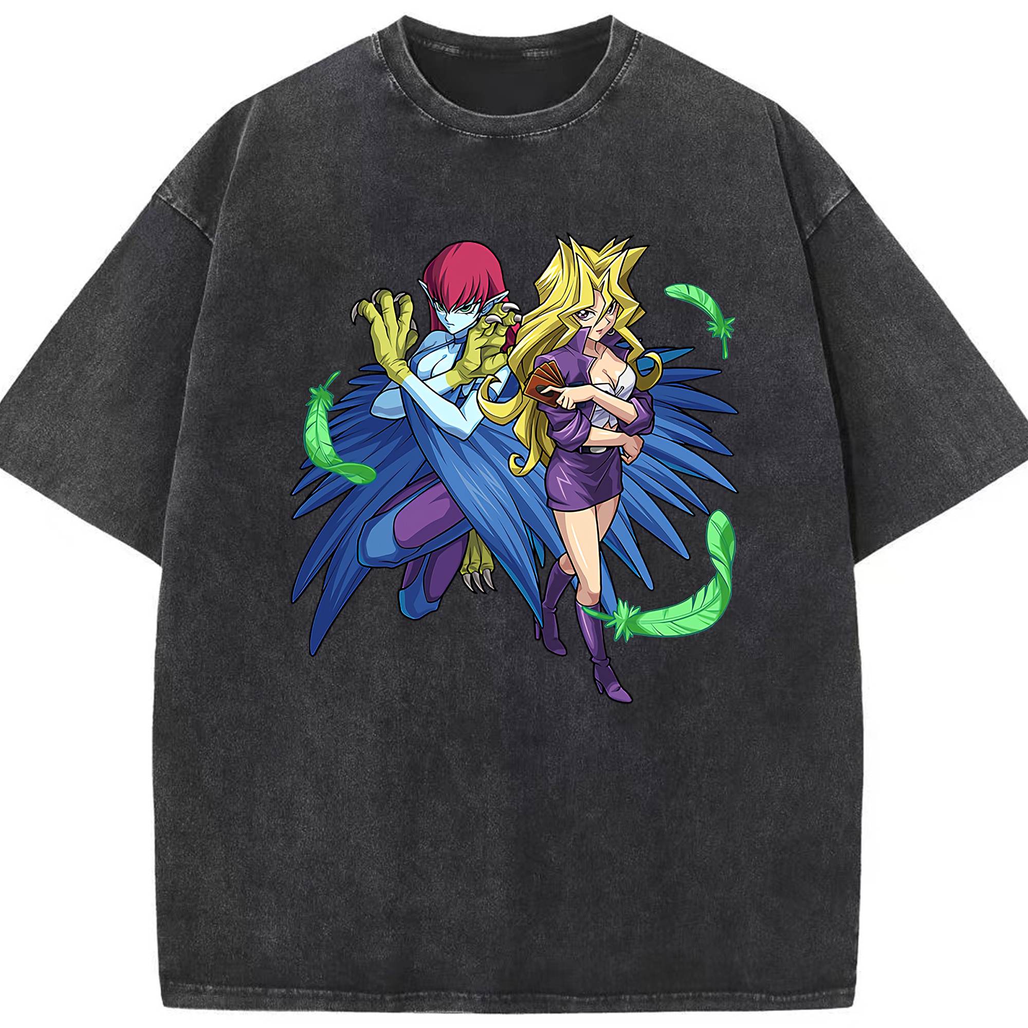 （画像用） 遊☆戯☆王 Yu-Gi-Oh! 綿100% ヴィンテージ風 半袖Tシャツ（フロントプリント）