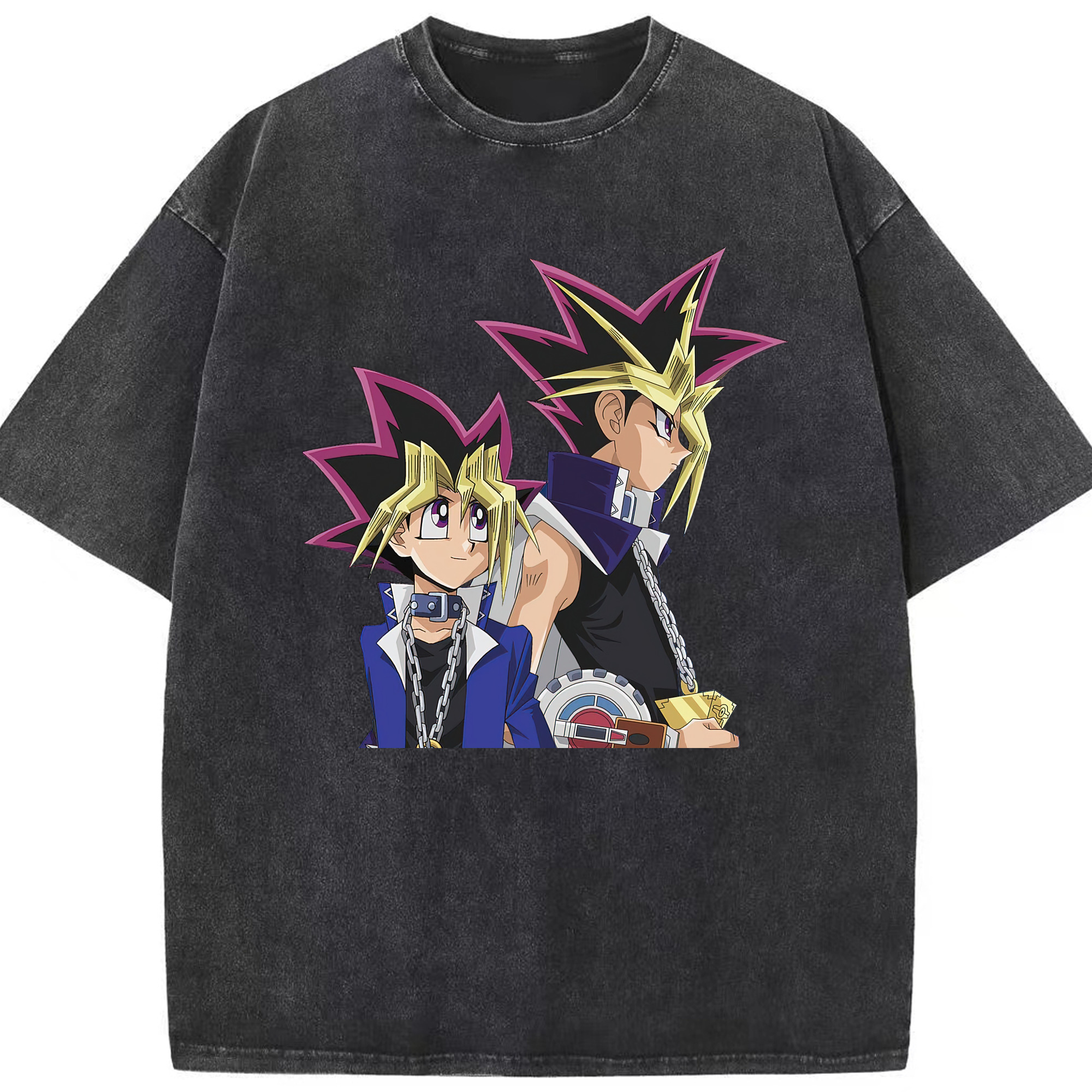（画像用） 遊☆戯☆王 Yu-Gi-Oh! 綿100% ヴィンテージ風 半袖Tシャツ（フロントプリント）