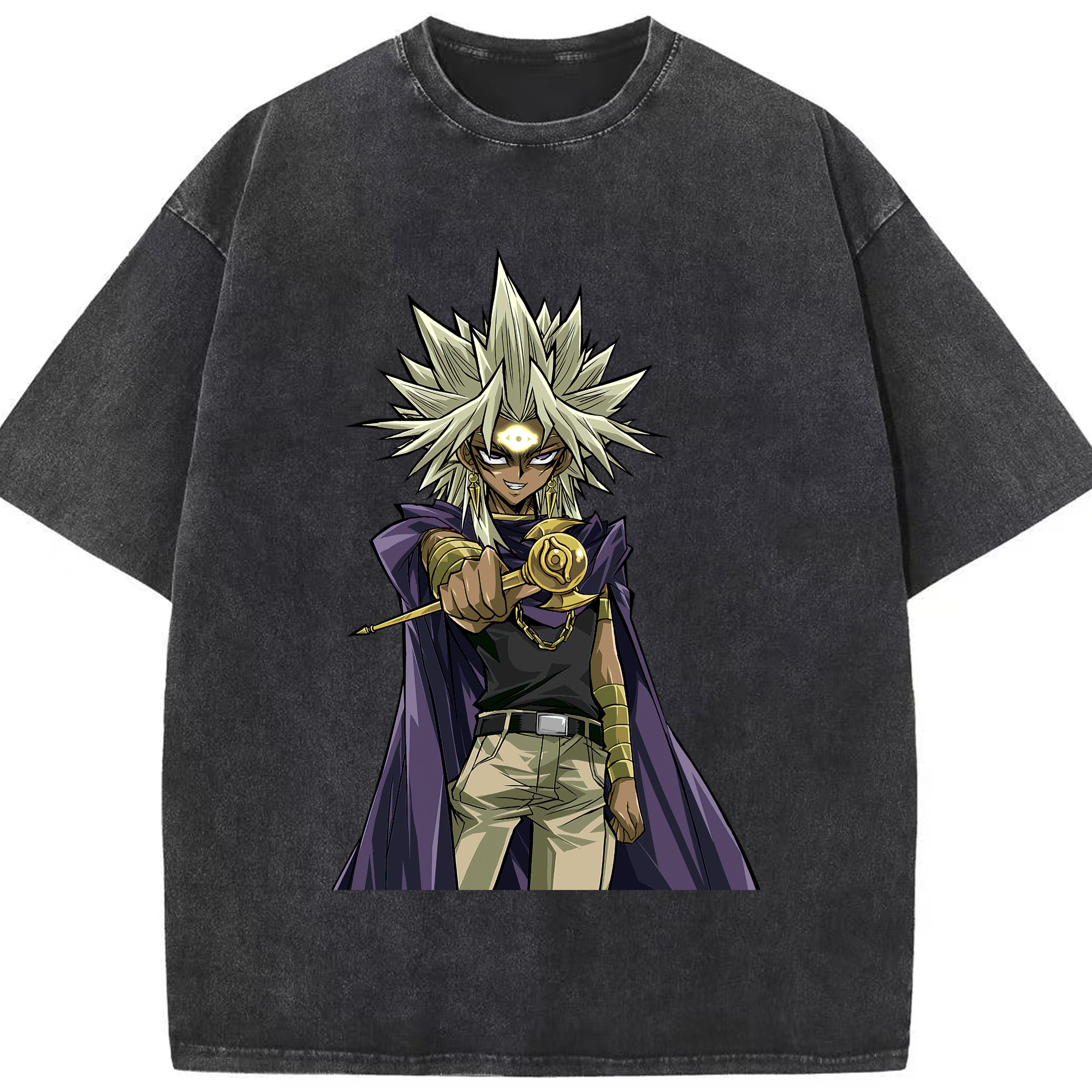 （画像用） 遊☆戯☆王 Yu-Gi-Oh! 綿100% ヴィンテージ風 半袖Tシャツ（フロントプリント）