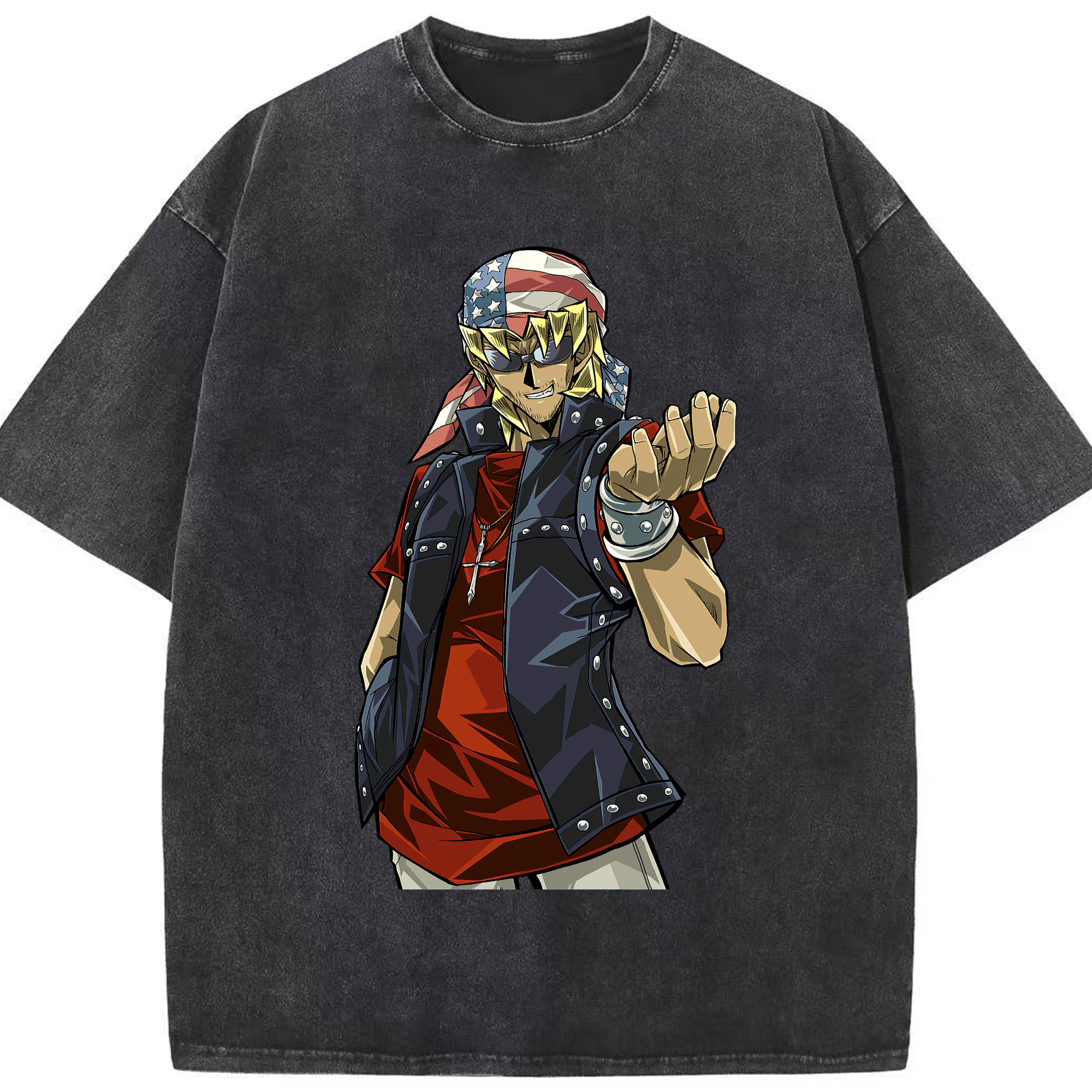 （画像用） 遊☆戯☆王 Yu-Gi-Oh! 綿100% ヴィンテージ風 半袖Tシャツ（フロントプリント）