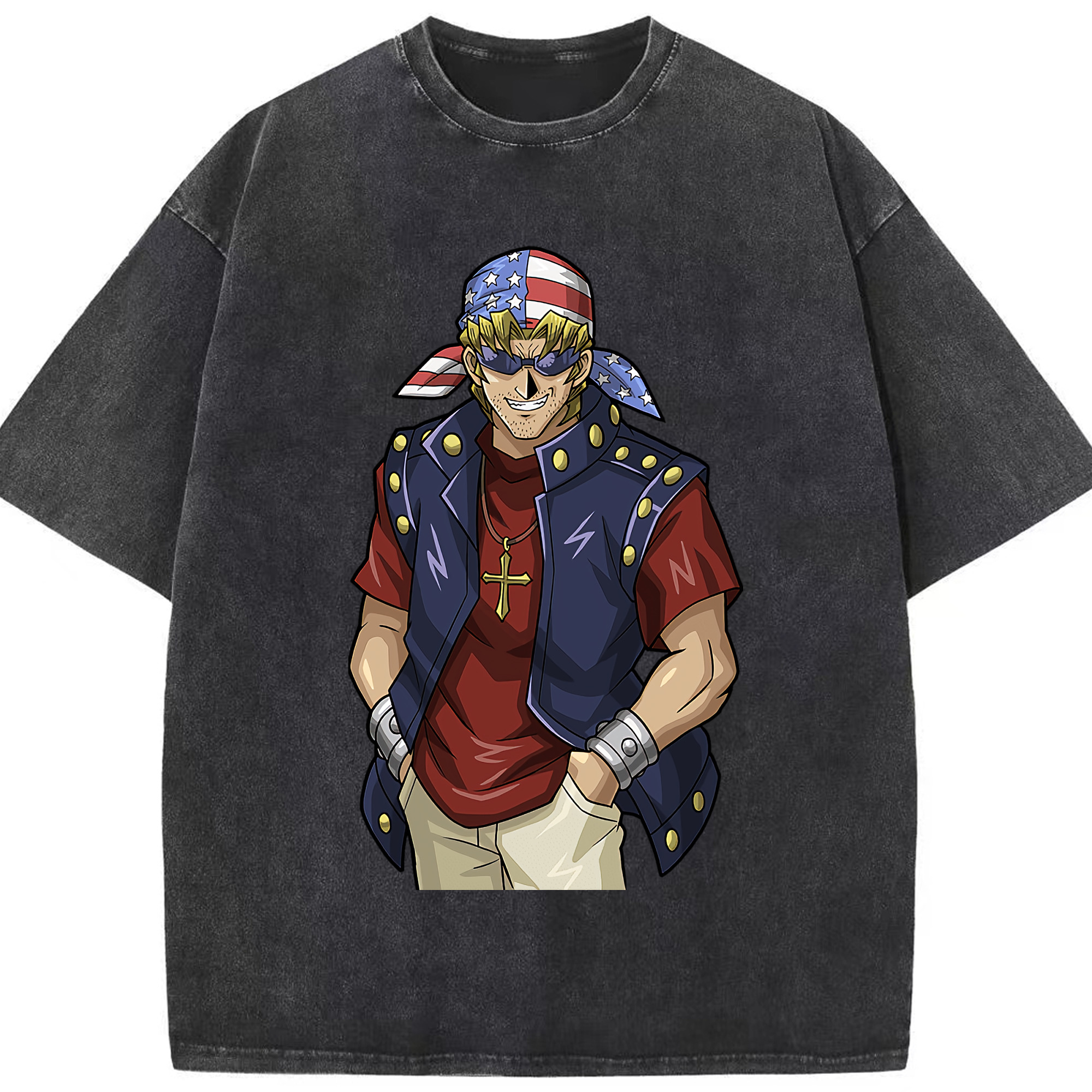 （画像用） 遊☆戯☆王 Yu-Gi-Oh! 綿100% ヴィンテージ風 半袖Tシャツ（フロントプリント）