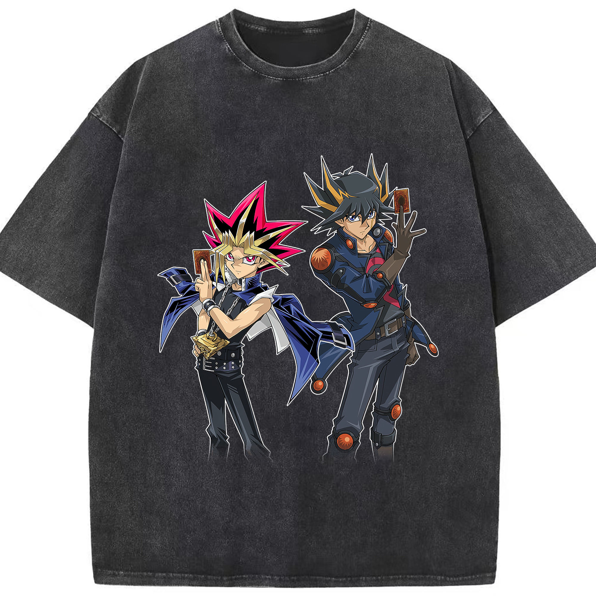 （画像用） 遊☆戯☆王 Yu-Gi-Oh! 綿100% ヴィンテージ風 半袖Tシャツ（フロントプリント）