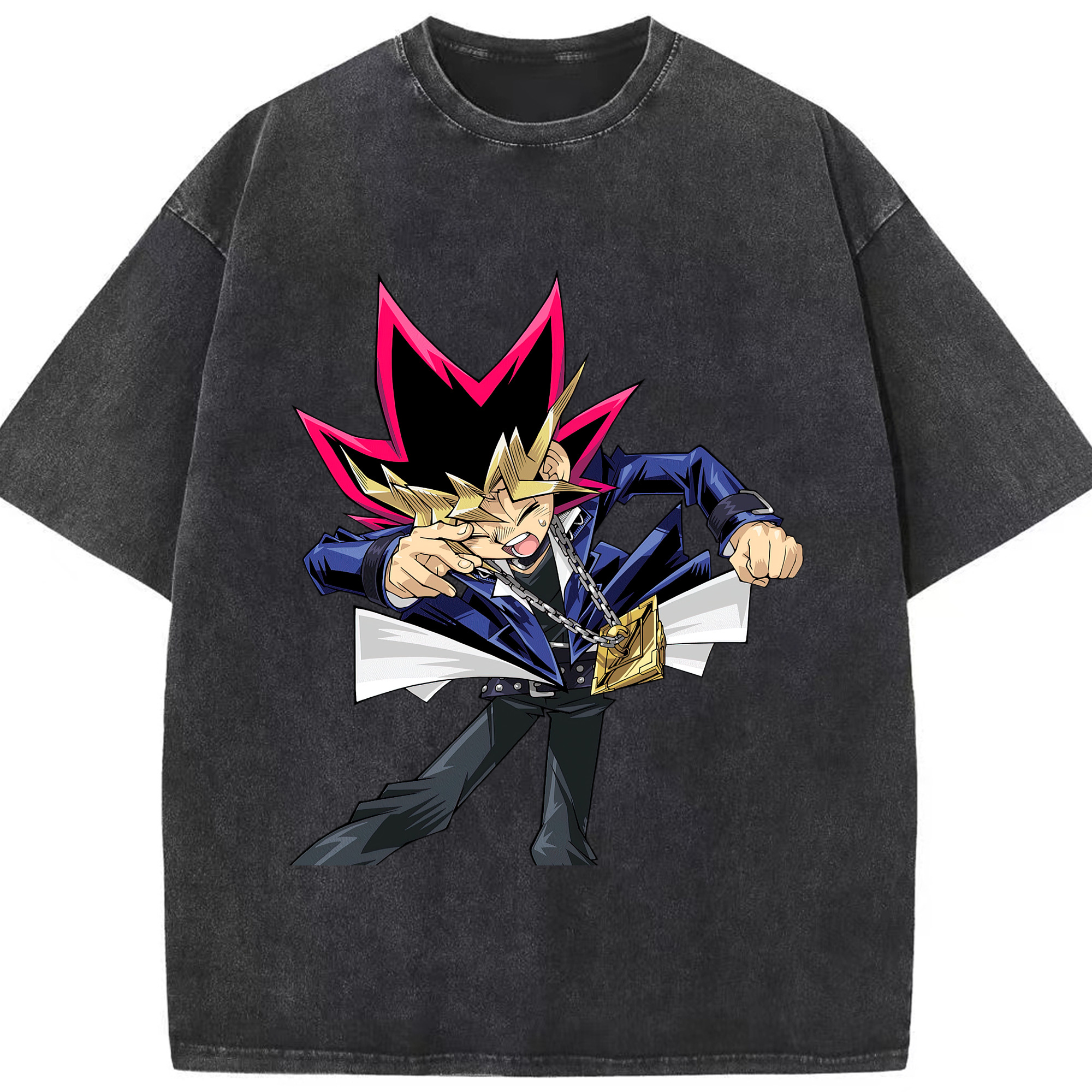 （画像用） 遊☆戯☆王 Yu-Gi-Oh! 綿100% ヴィンテージ風 半袖Tシャツ（フロントプリント）