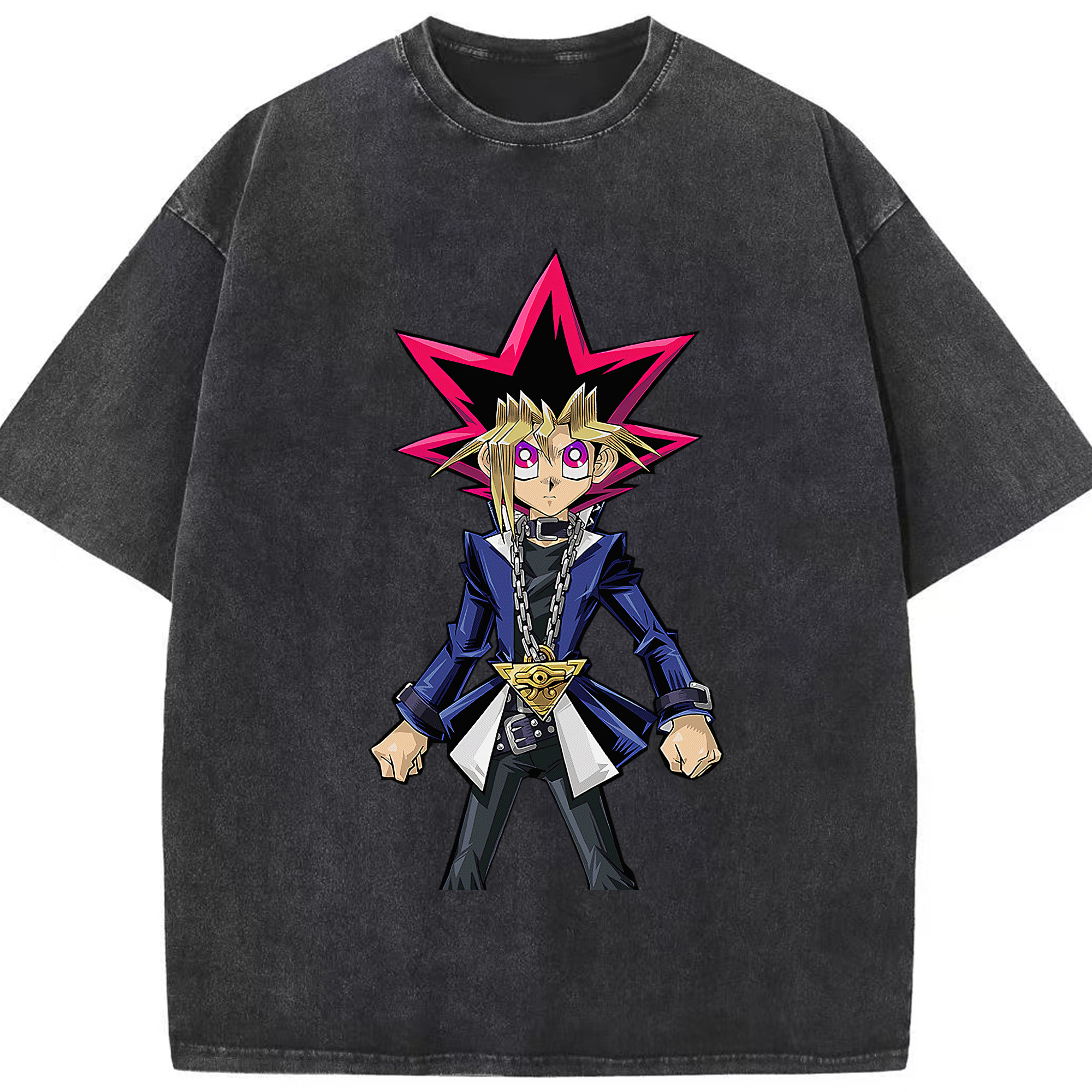 （画像用） 遊☆戯☆王 Yu-Gi-Oh! 綿100% ヴィンテージ風 半袖Tシャツ（フロントプリント）
