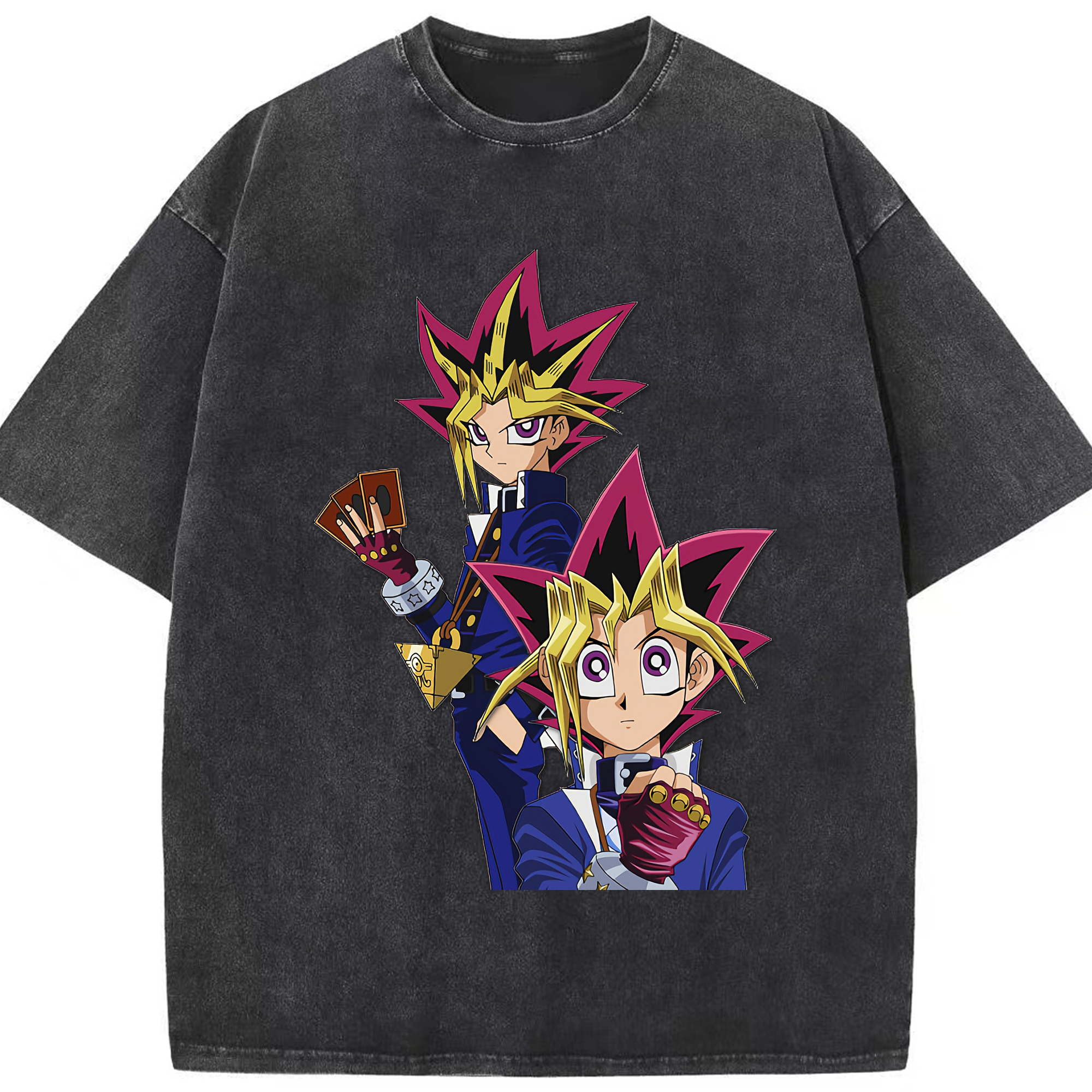 （画像用） 遊☆戯☆王 Yu-Gi-Oh! 綿100% ヴィンテージ風 半袖Tシャツ（フロントプリント）