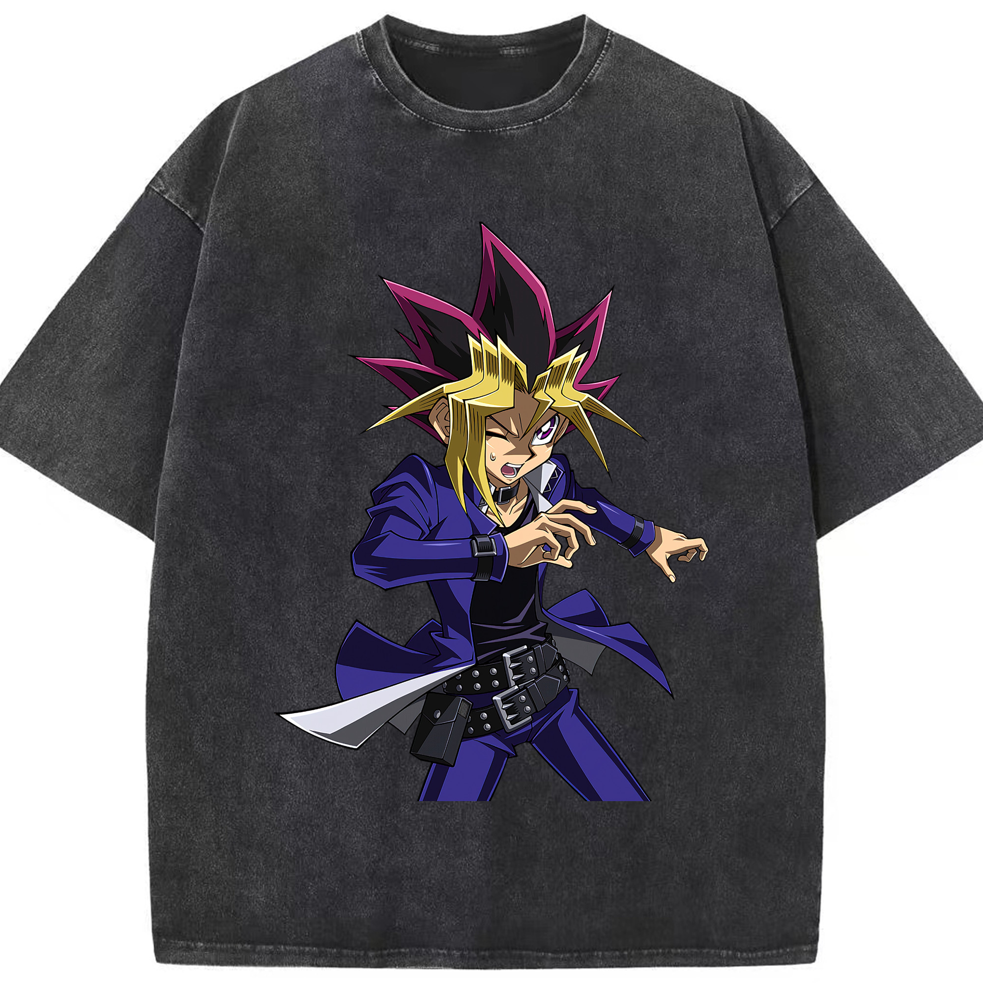 （画像用） 遊☆戯☆王 Yu-Gi-Oh! 綿100% ヴィンテージ風 半袖Tシャツ（フロントプリント）
