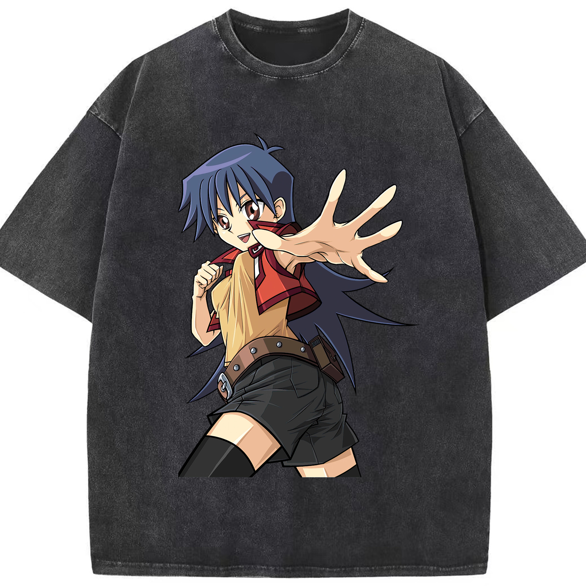 （画像用） 遊☆戯☆王 Yu-Gi-Oh! 綿100% ヴィンテージ風 半袖Tシャツ（フロントプリント）