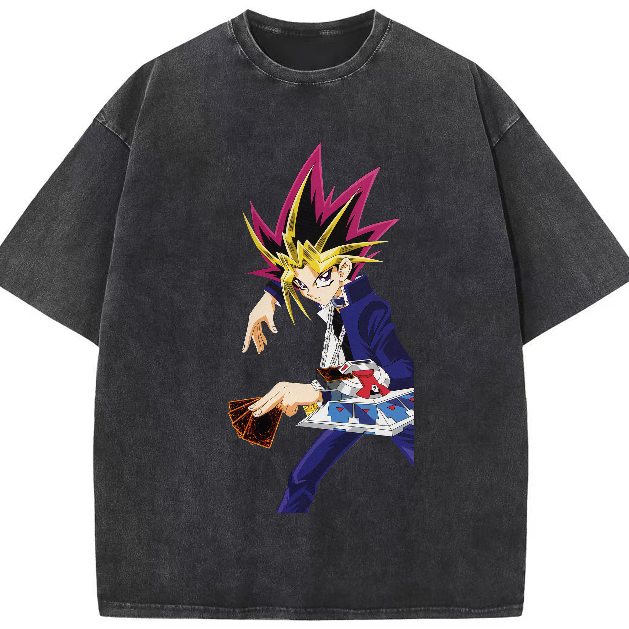 （画像用） 遊☆戯☆王 Yu-Gi-Oh! 綿100% ヴィンテージ風 半袖Tシャツ（フロントプリント）
