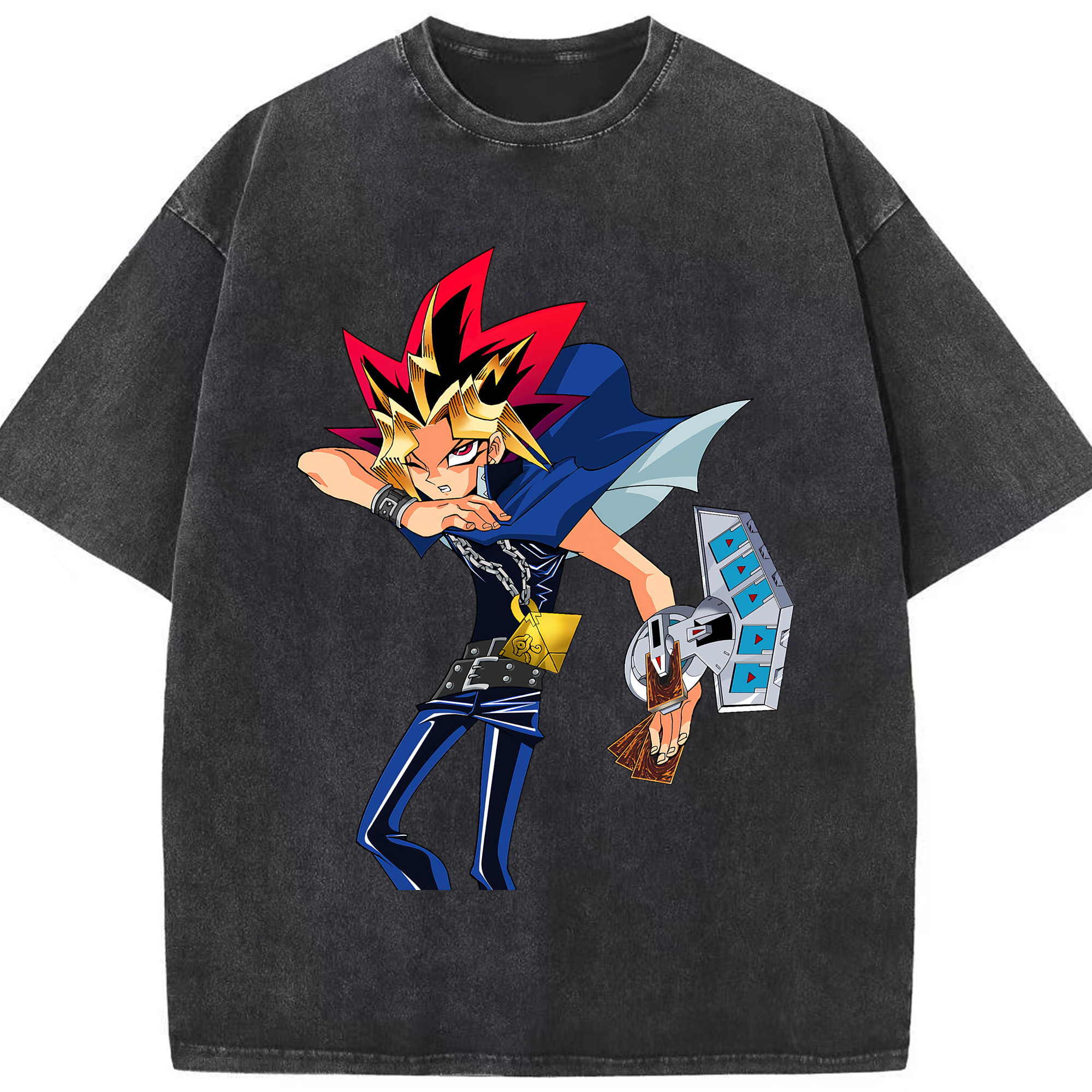 （画像用） 遊☆戯☆王 Yu-Gi-Oh! 綿100% ヴィンテージ風 半袖Tシャツ（フロントプリント）