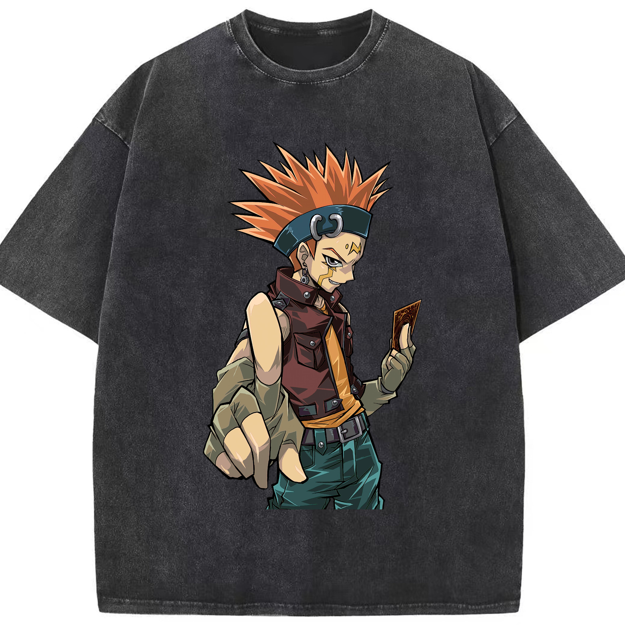 （画像用） 遊☆戯☆王 Yu-Gi-Oh! 綿100% ヴィンテージ風 半袖Tシャツ（フロントプリント）