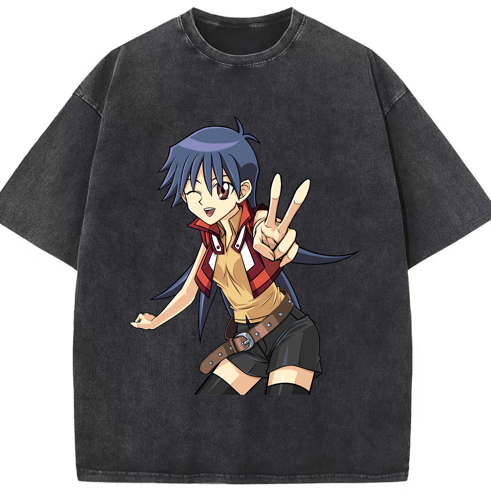 （画像用） 遊☆戯☆王 Yu-Gi-Oh! 綿100% ヴィンテージ風 半袖Tシャツ（フロントプリント）