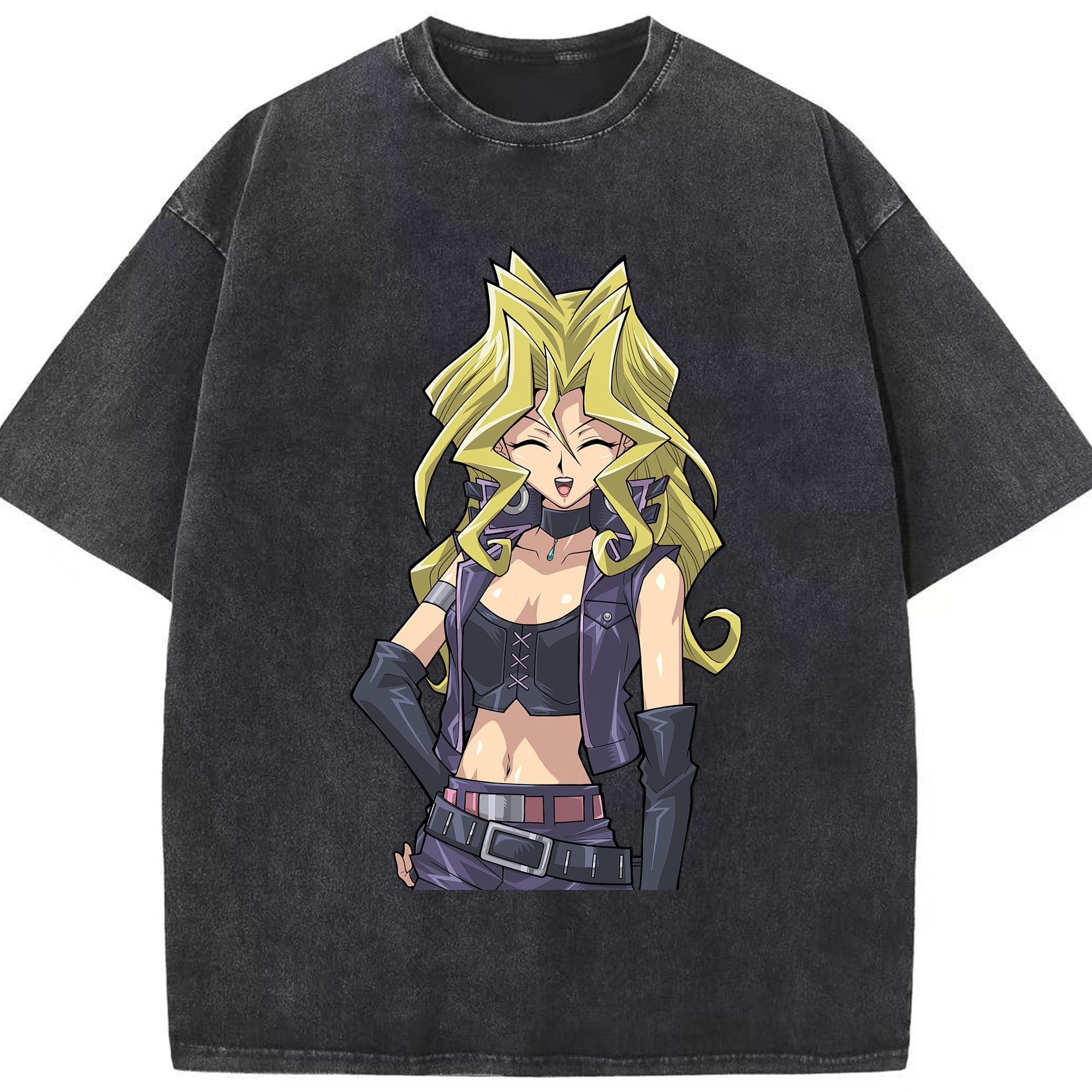 （画像用） 遊☆戯☆王 Yu-Gi-Oh! 綿100% ヴィンテージ風 半袖Tシャツ（フロントプリント）