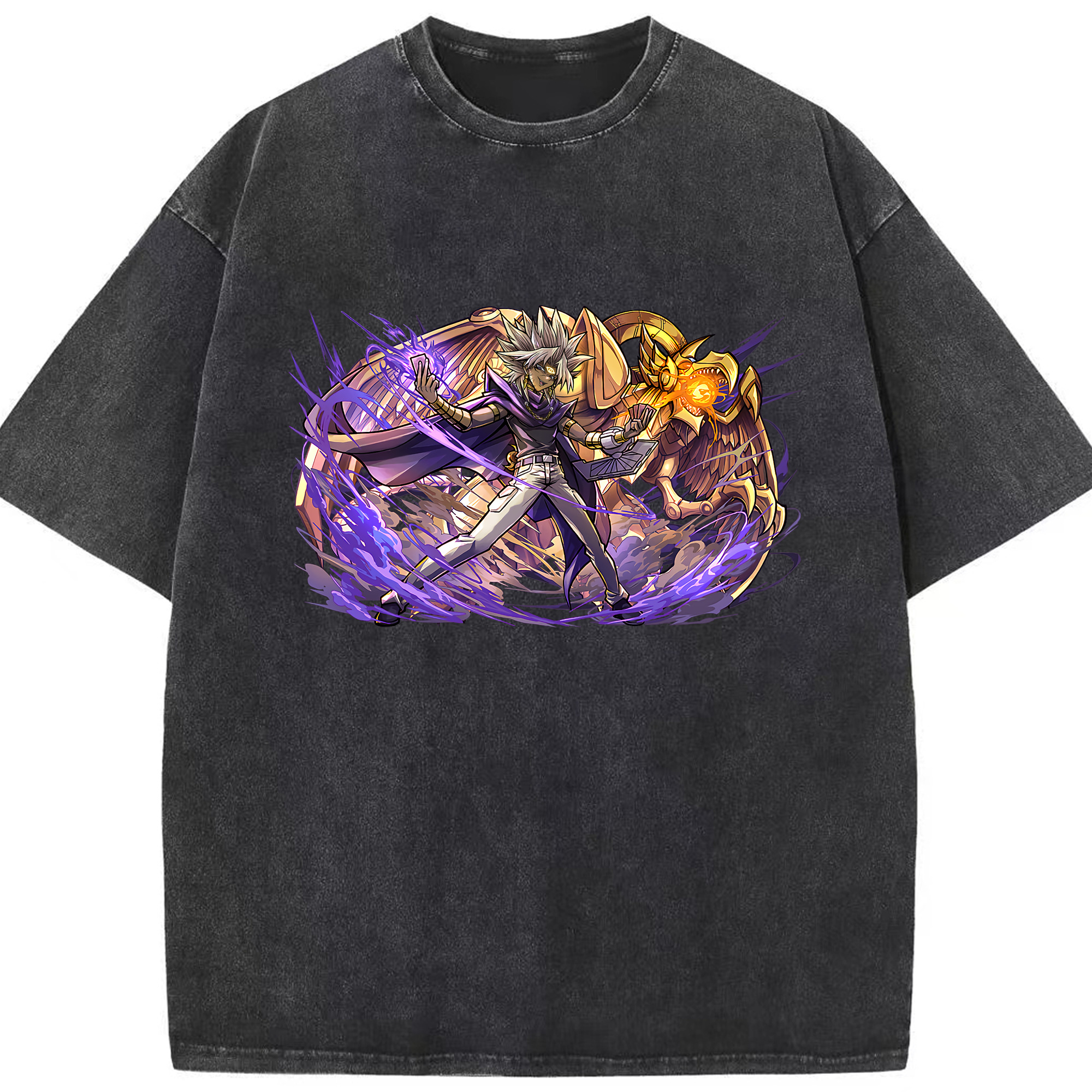 （画像用） 遊☆戯☆王 Yu-Gi-Oh! 綿100% ヴィンテージ風 半袖Tシャツ（フロントプリント）