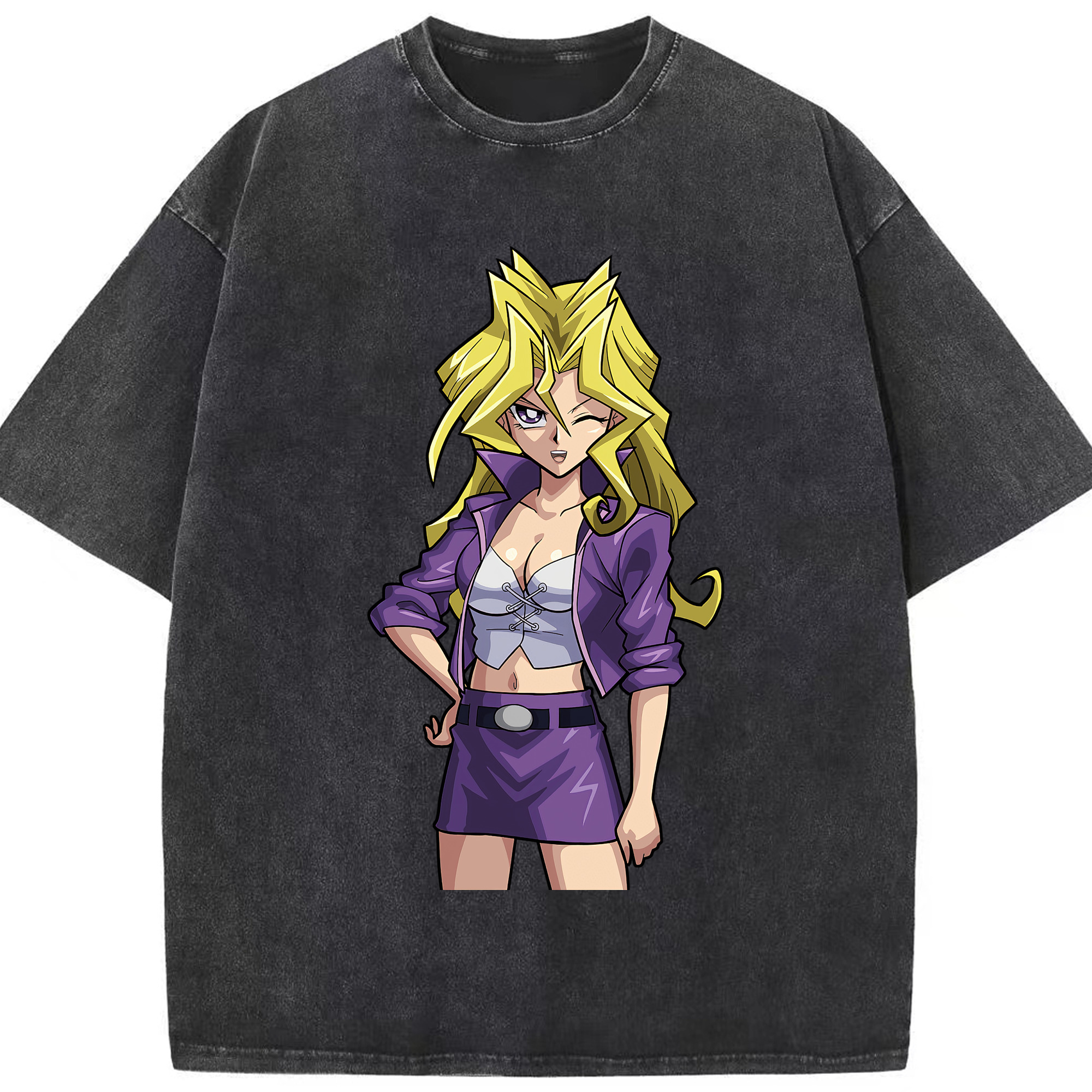 （画像用） 遊☆戯☆王 Yu-Gi-Oh! 綿100% ヴィンテージ風 半袖Tシャツ（フロントプリント）