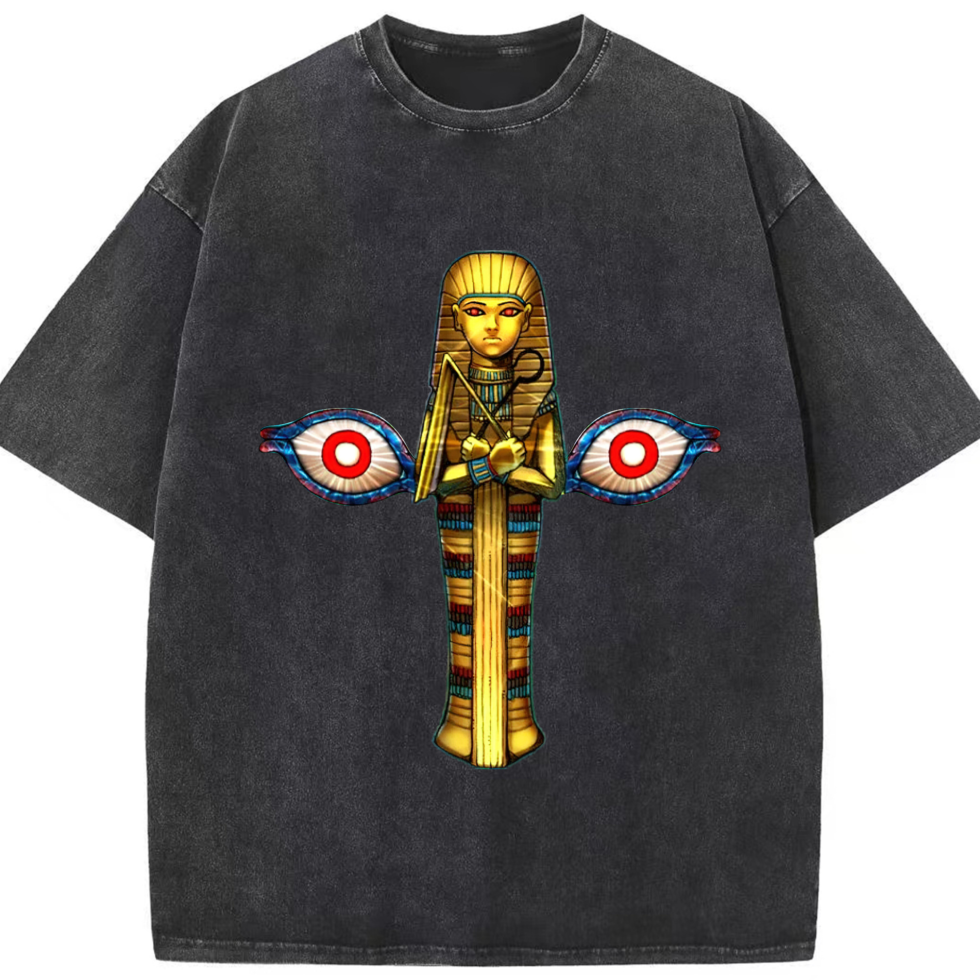 （画像用） 遊☆戯☆王 Yu-Gi-Oh! 綿100% ヴィンテージ風 半袖Tシャツ（フロントプリント）