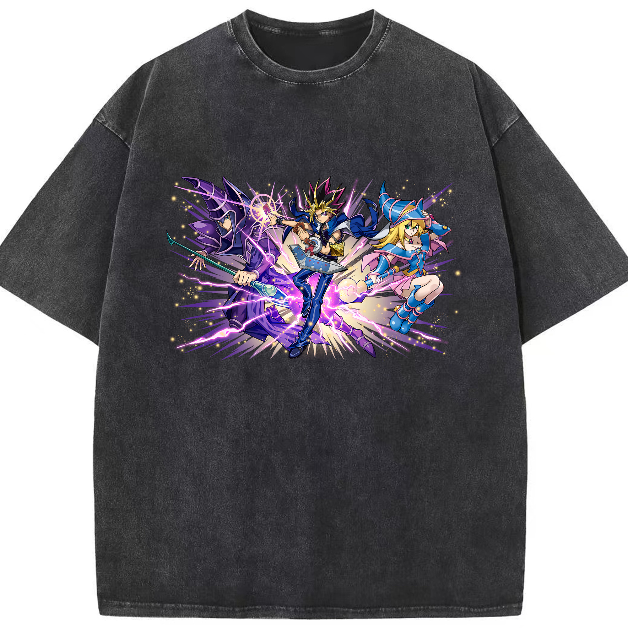 （画像用） 遊☆戯☆王 Yu-Gi-Oh! 綿100% ヴィンテージ風 半袖Tシャツ（フロントプリント）
