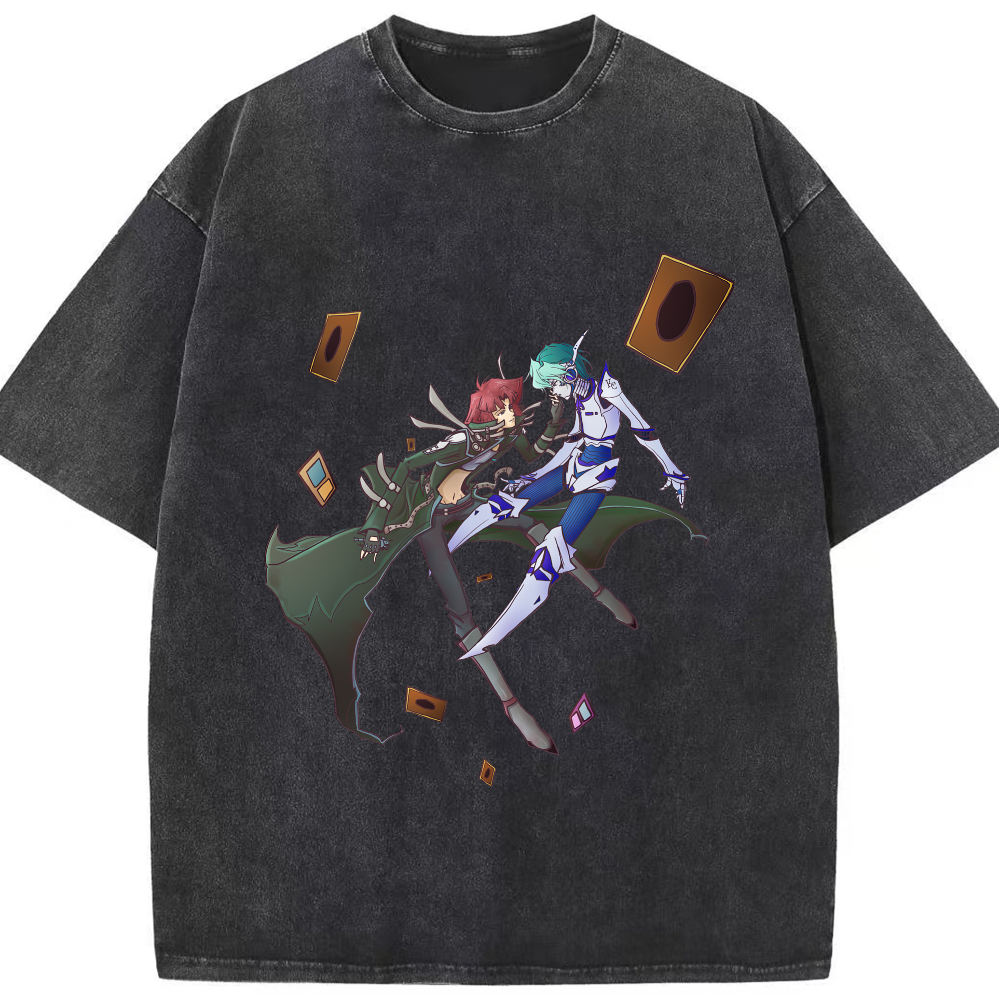 （画像用） 遊☆戯☆王 Yu-Gi-Oh! 綿100% ヴィンテージ風 半袖Tシャツ（フロントプリント）