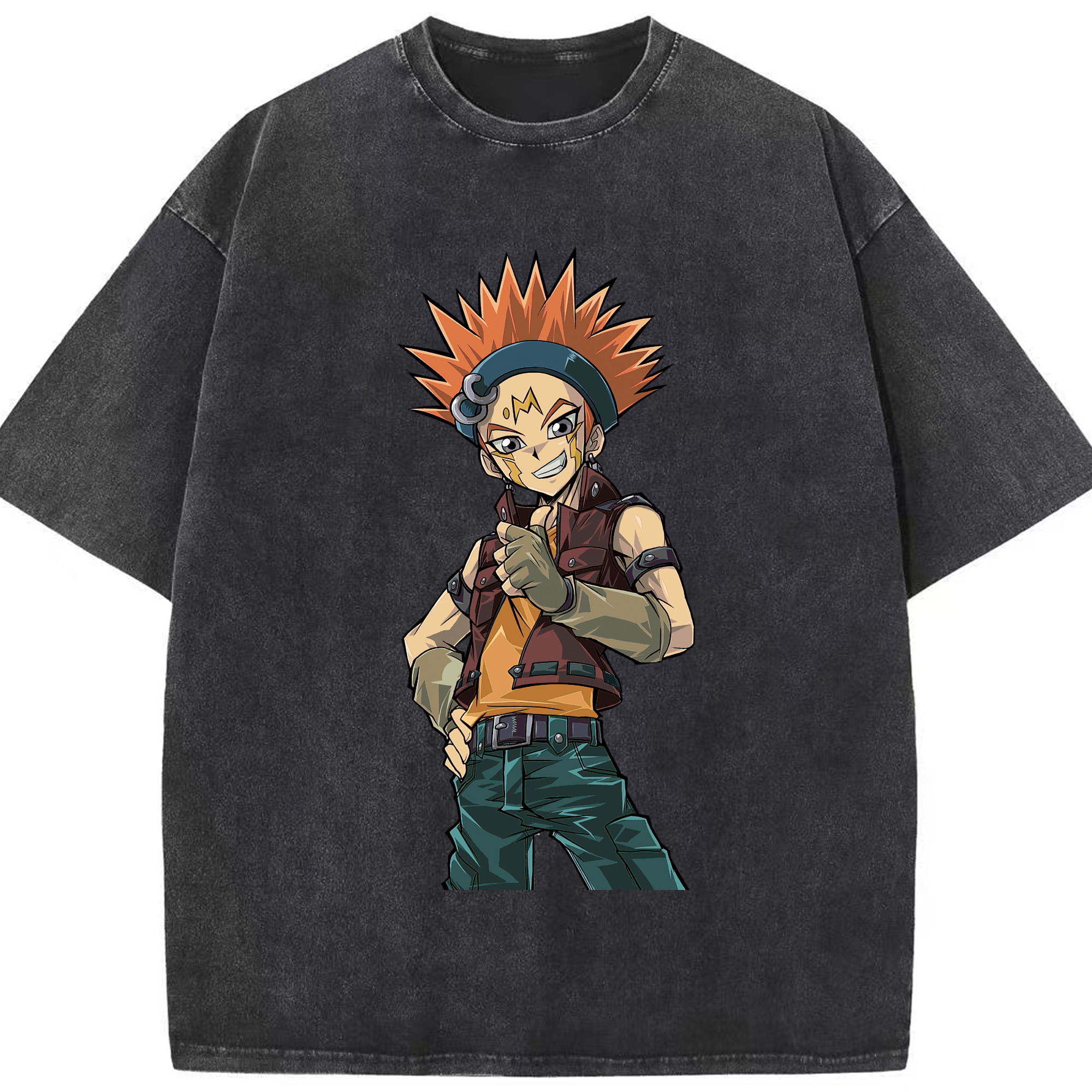 （画像用） 遊☆戯☆王 Yu-Gi-Oh! 綿100% ヴィンテージ風 半袖Tシャツ（フロントプリント）
