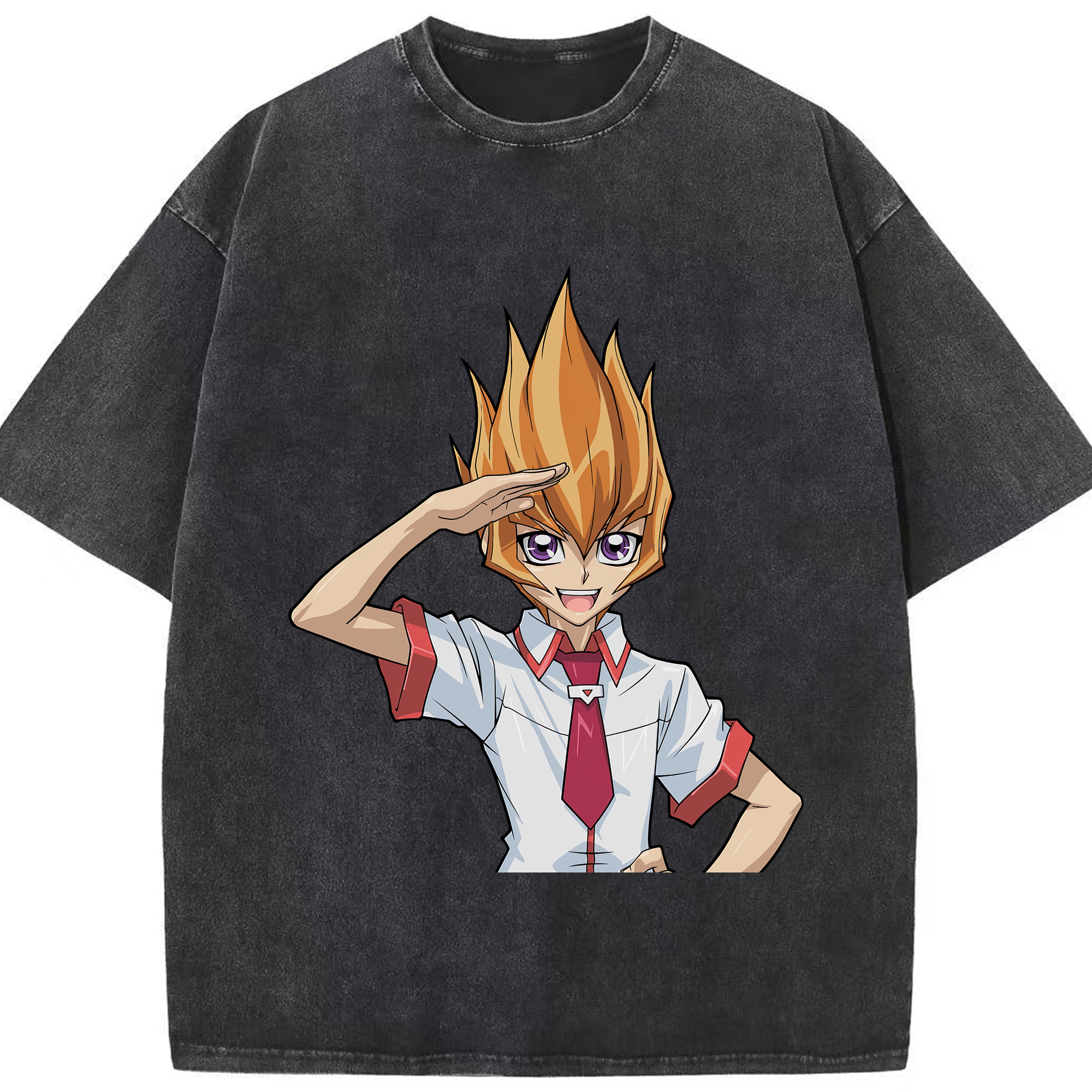 （画像用） 遊☆戯☆王 Yu-Gi-Oh! 綿100% ヴィンテージ風 半袖Tシャツ（フロントプリント）