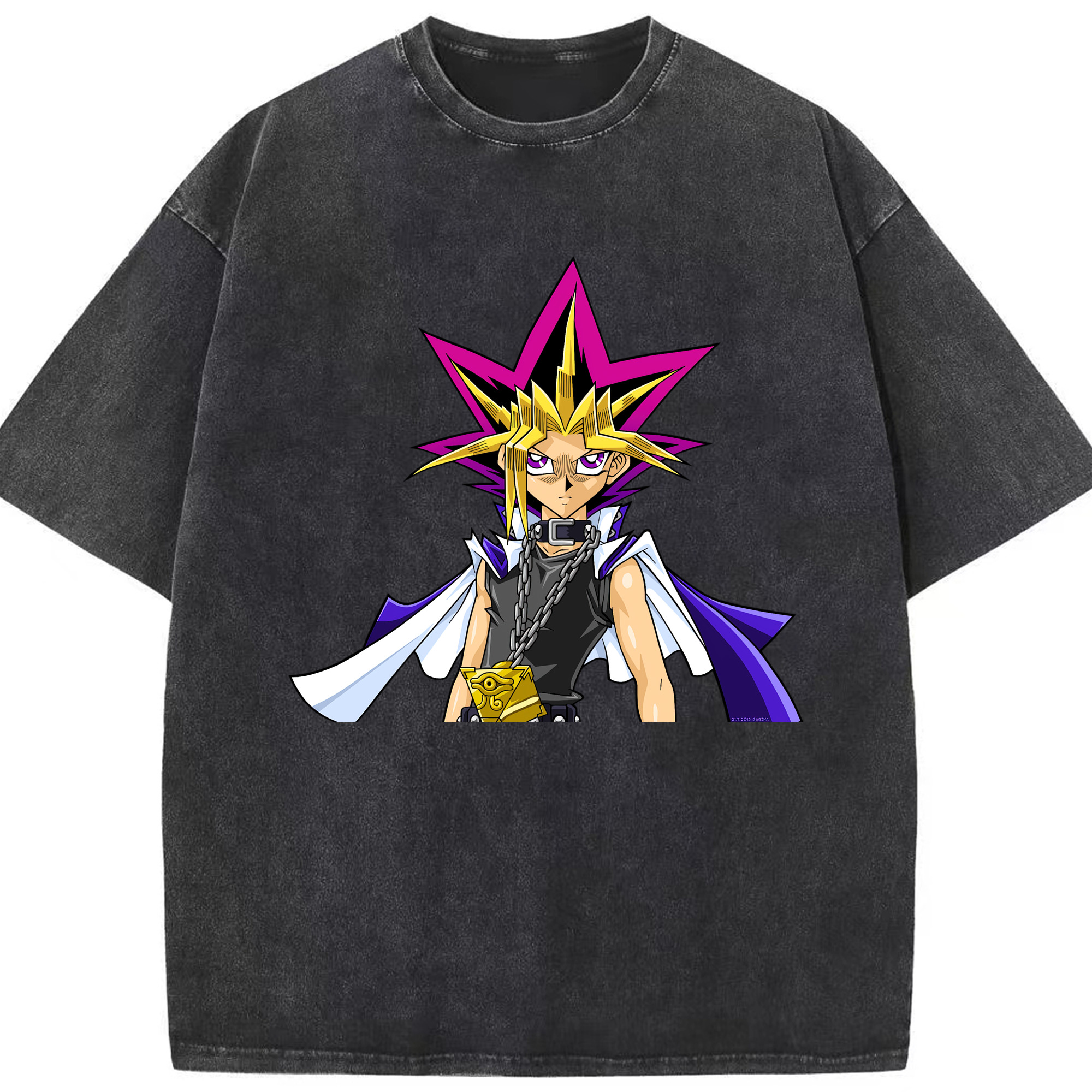 （画像用） 遊☆戯☆王 Yu-Gi-Oh! 綿100% ヴィンテージ風 半袖Tシャツ（フロントプリント）
