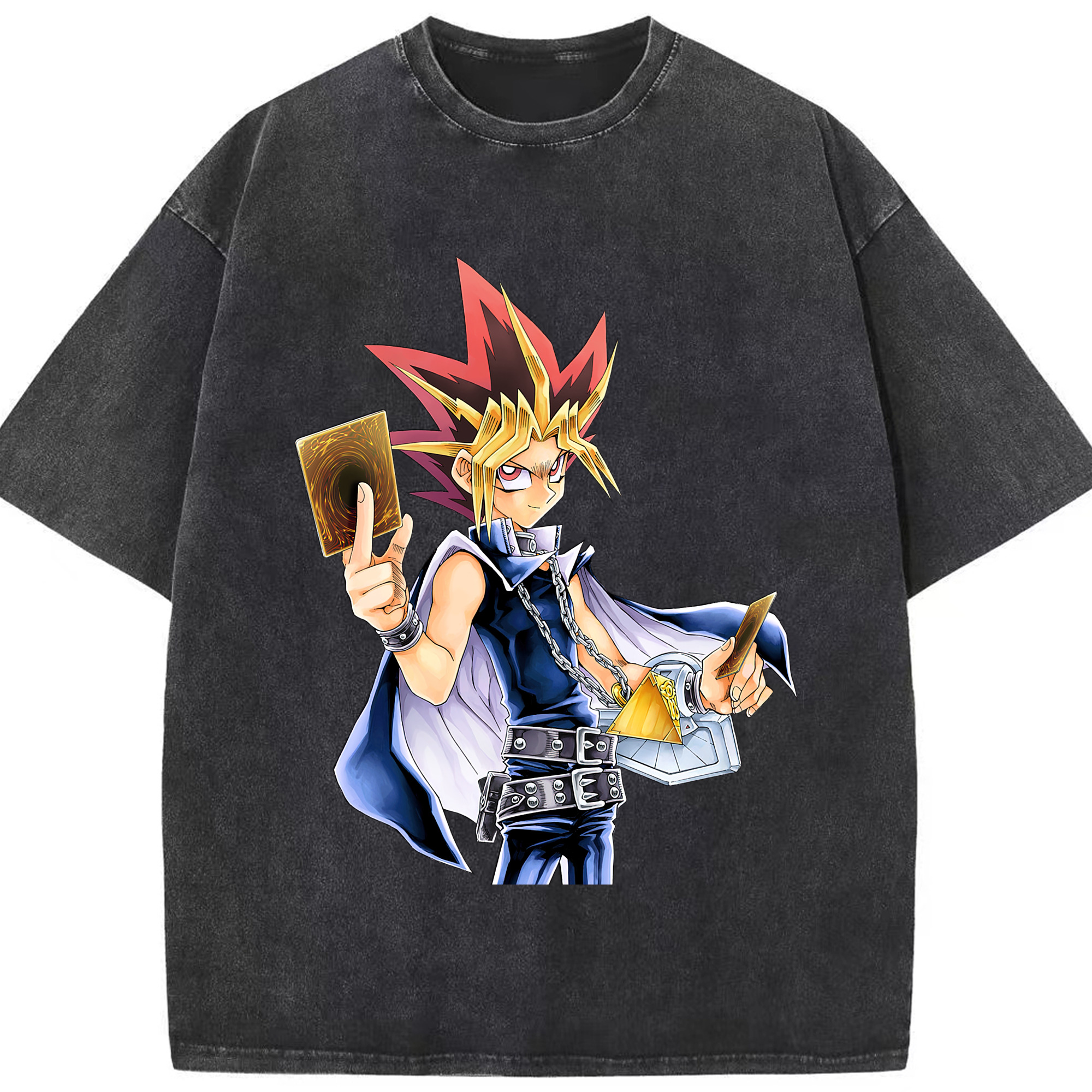 （画像用） 遊☆戯☆王 Yu-Gi-Oh! 綿100% ヴィンテージ風 半袖Tシャツ（フロントプリント）