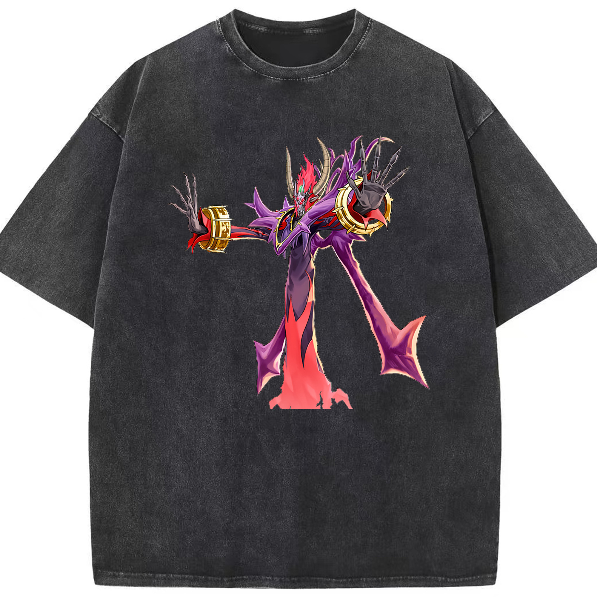 （画像用） 遊☆戯☆王 Yu-Gi-Oh! 綿100% ヴィンテージ風 半袖Tシャツ（フロントプリント）