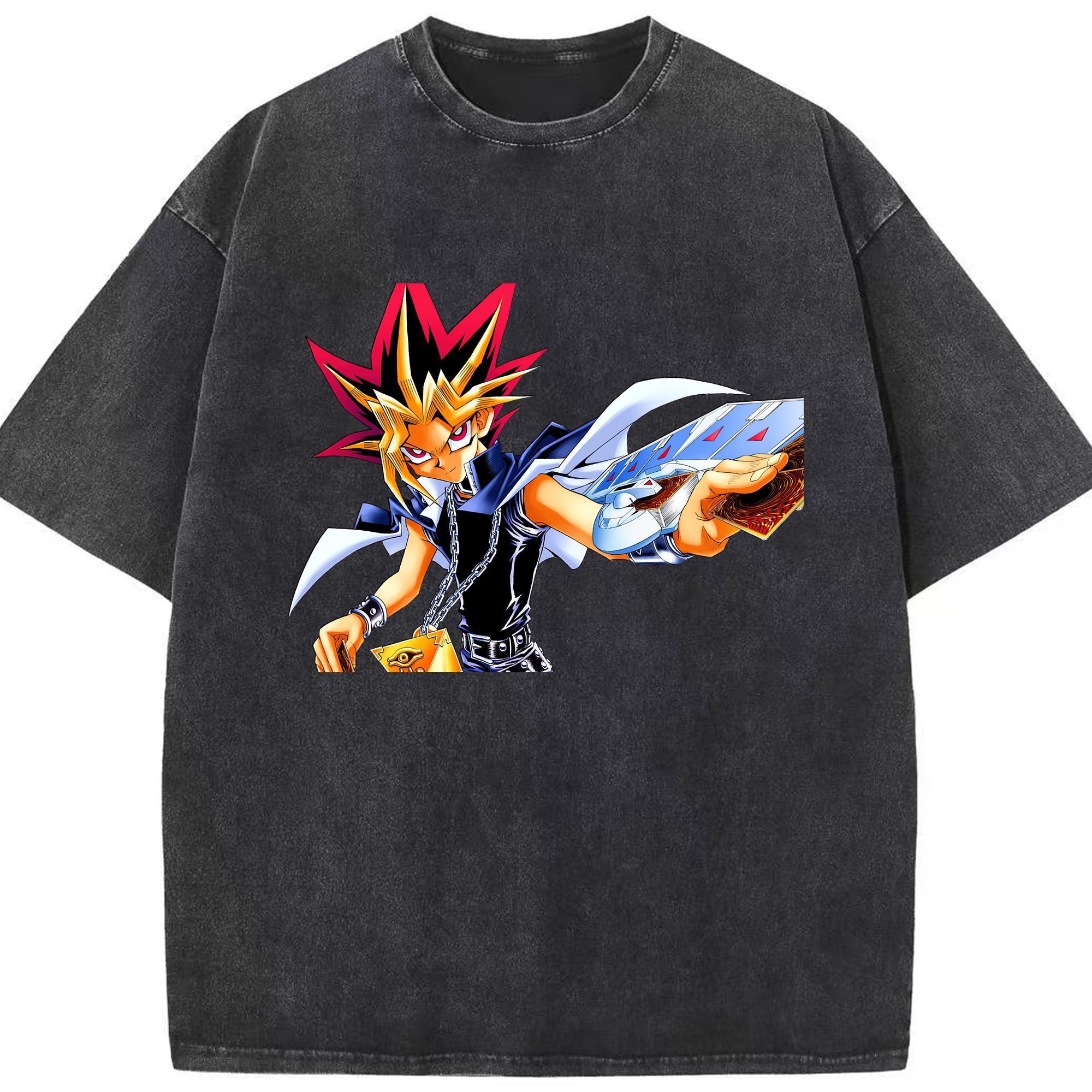 （画像用） 遊☆戯☆王 Yu-Gi-Oh! 綿100% ヴィンテージ風 半袖Tシャツ（フロントプリント）