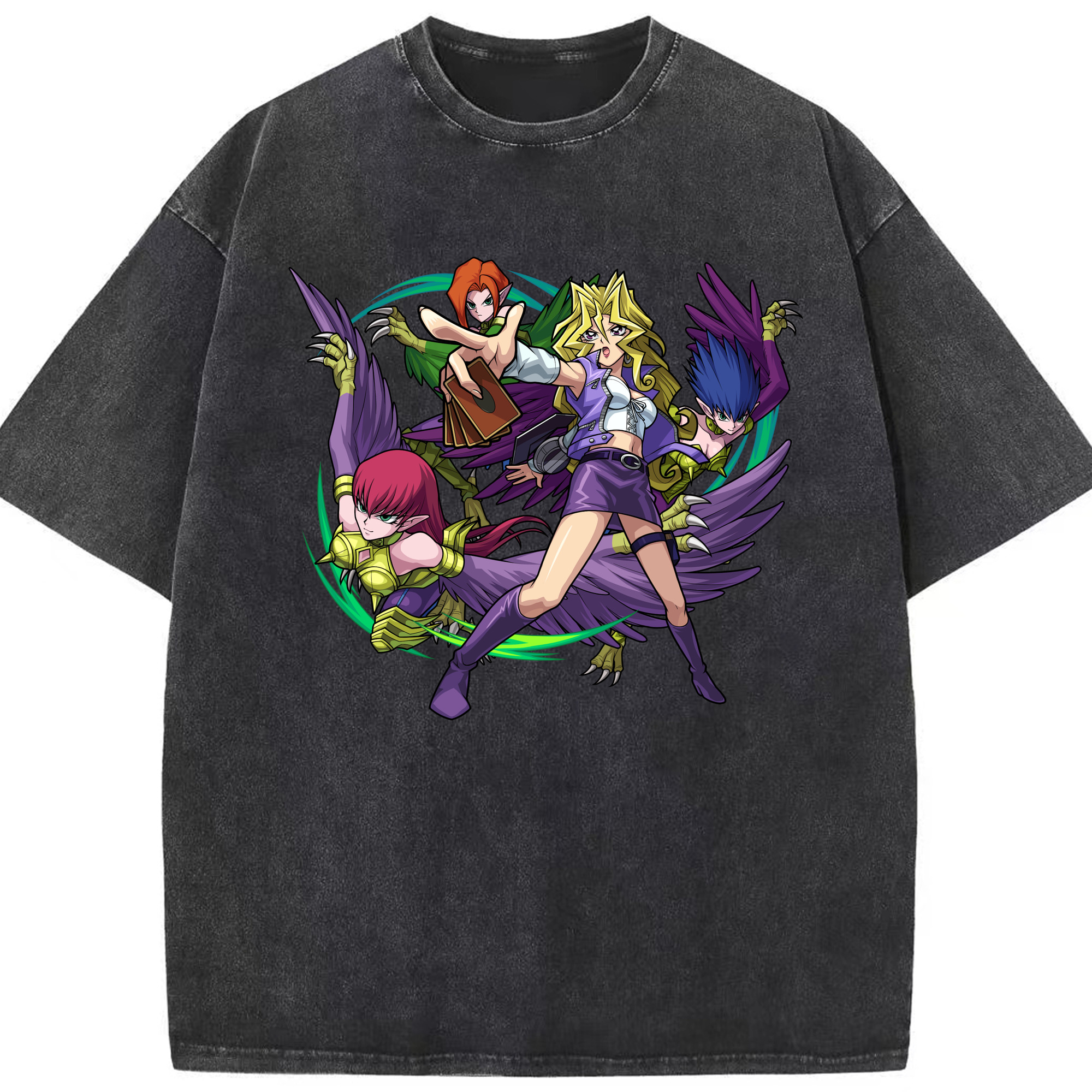（画像用） 遊☆戯☆王 Yu-Gi-Oh! 綿100% ヴィンテージ風 半袖Tシャツ（フロントプリント）