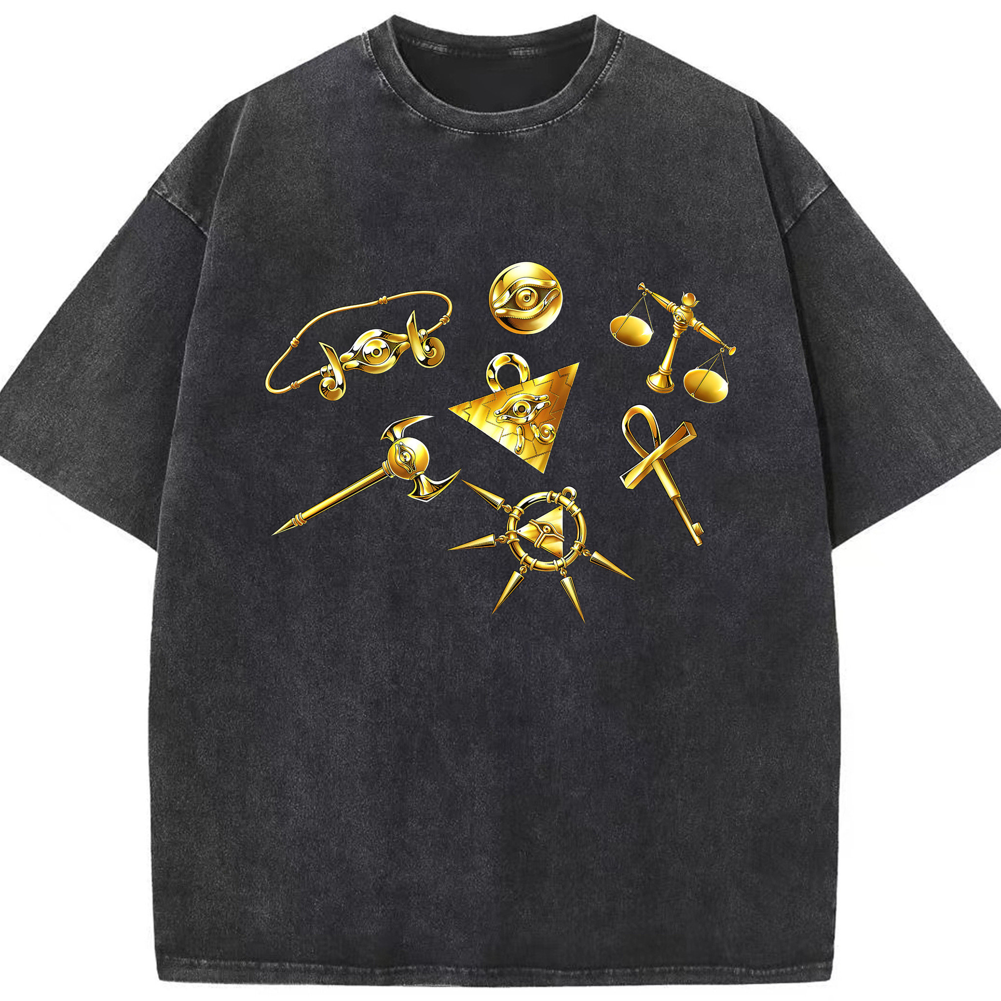 （画像用） 遊☆戯☆王 Yu-Gi-Oh! 綿100% ヴィンテージ風 半袖Tシャツ（フロントプリント）
