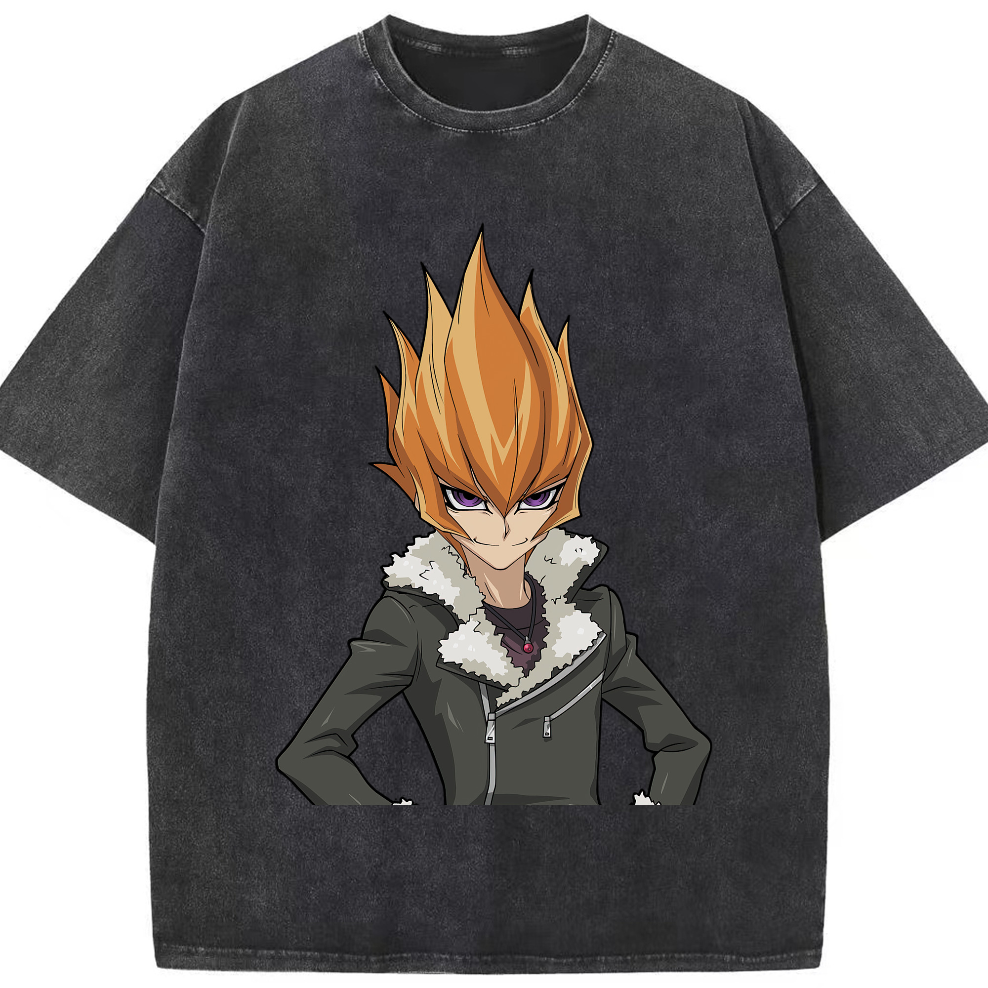 （画像用） 遊☆戯☆王 Yu-Gi-Oh! 綿100% ヴィンテージ風 半袖Tシャツ（フロントプリント）