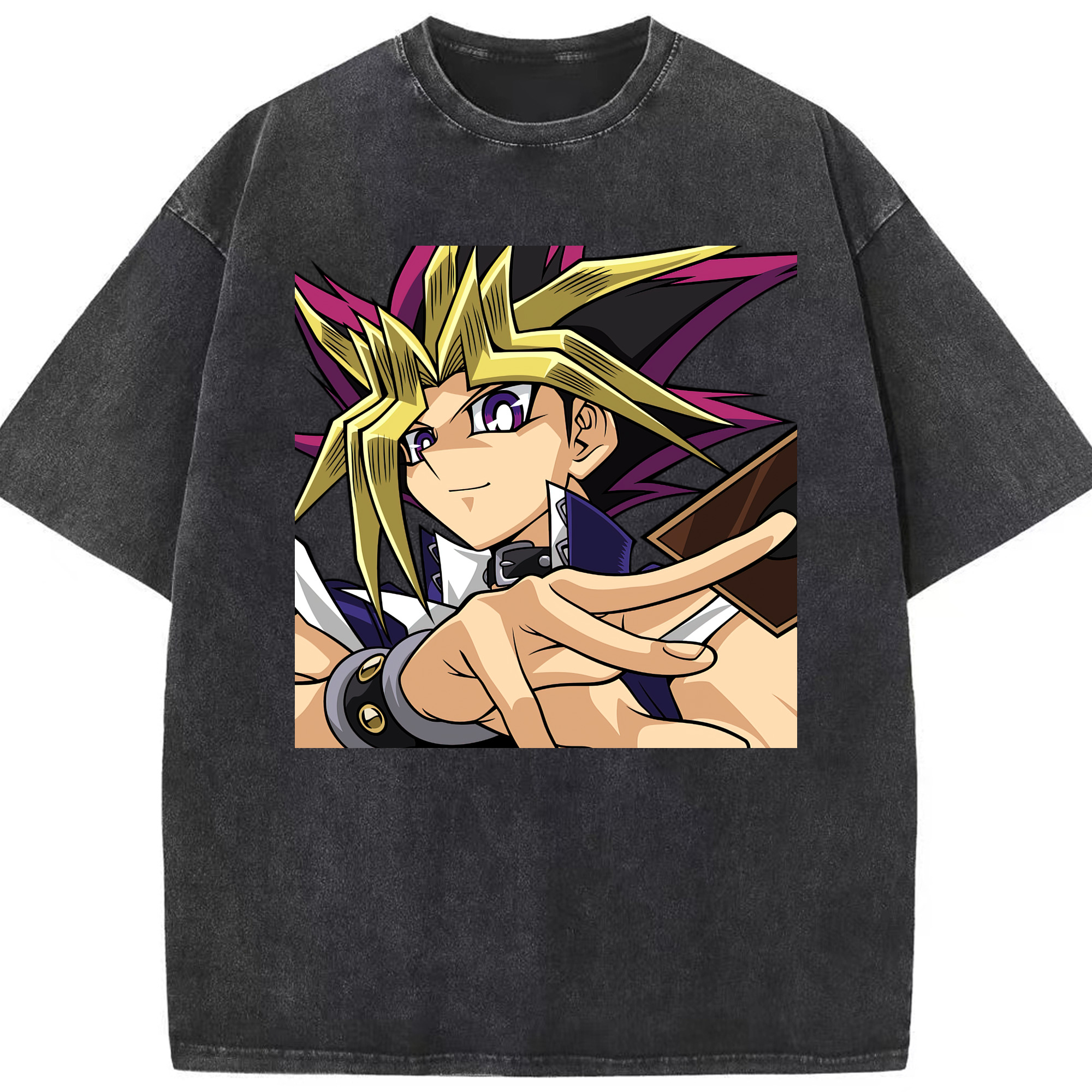（画像用） 遊☆戯☆王 Yu-Gi-Oh! 綿100% ヴィンテージ風 半袖Tシャツ（フロントプリント）