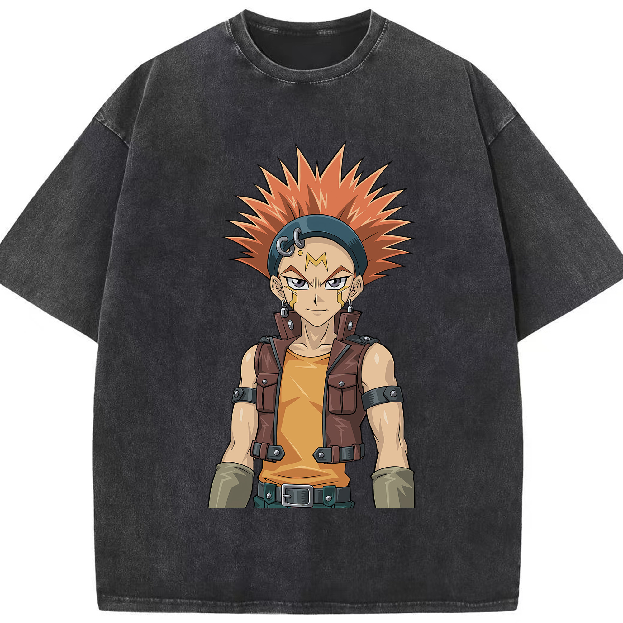 （画像用） 遊☆戯☆王 Yu-Gi-Oh! 綿100% ヴィンテージ風 半袖Tシャツ（フロントプリント）