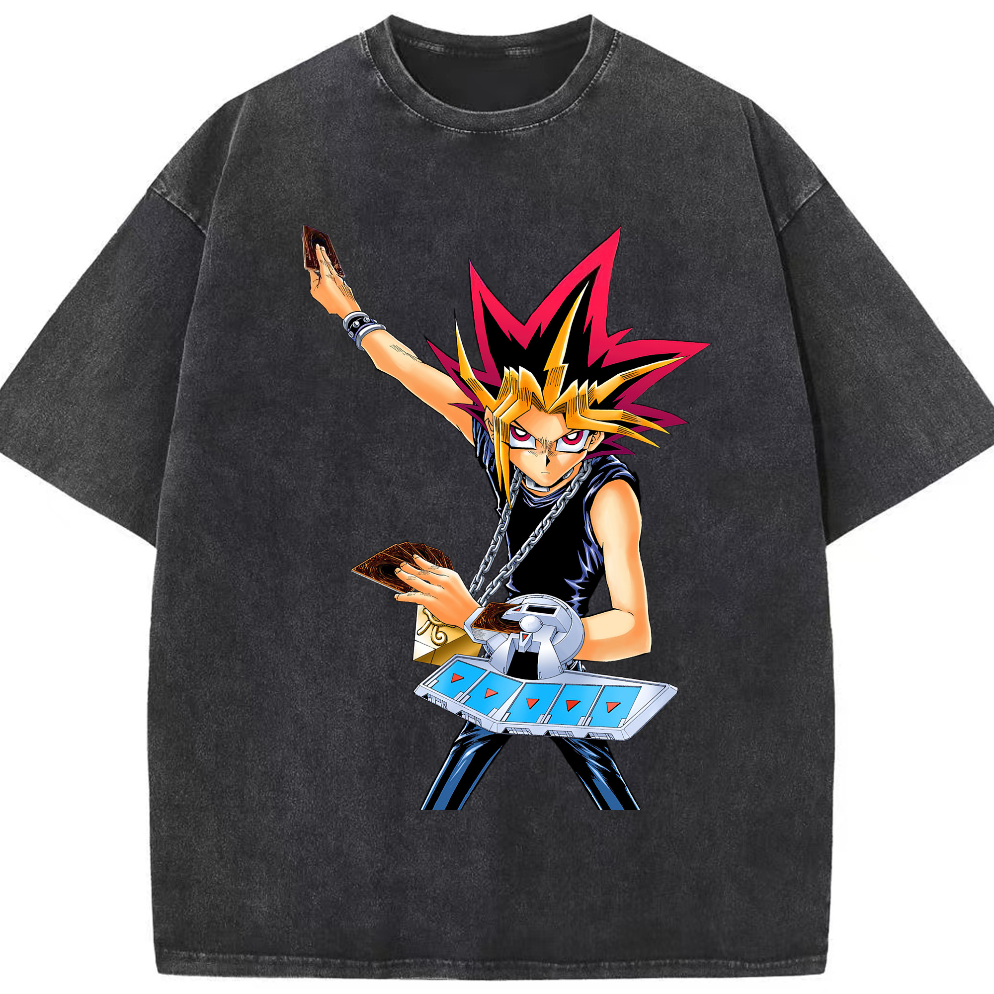 （画像用） 遊☆戯☆王 Yu-Gi-Oh! 綿100% ヴィンテージ風 半袖Tシャツ（フロントプリント）