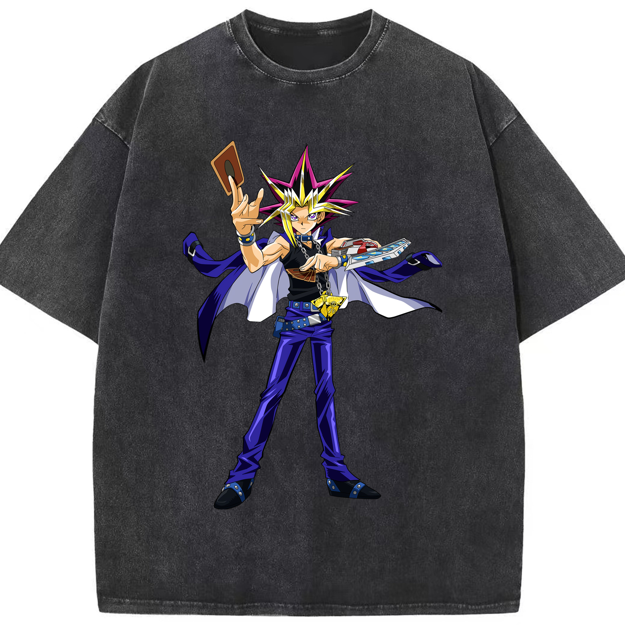 （画像用） 遊☆戯☆王 Yu-Gi-Oh! 綿100% ヴィンテージ風 半袖Tシャツ（フロントプリント）