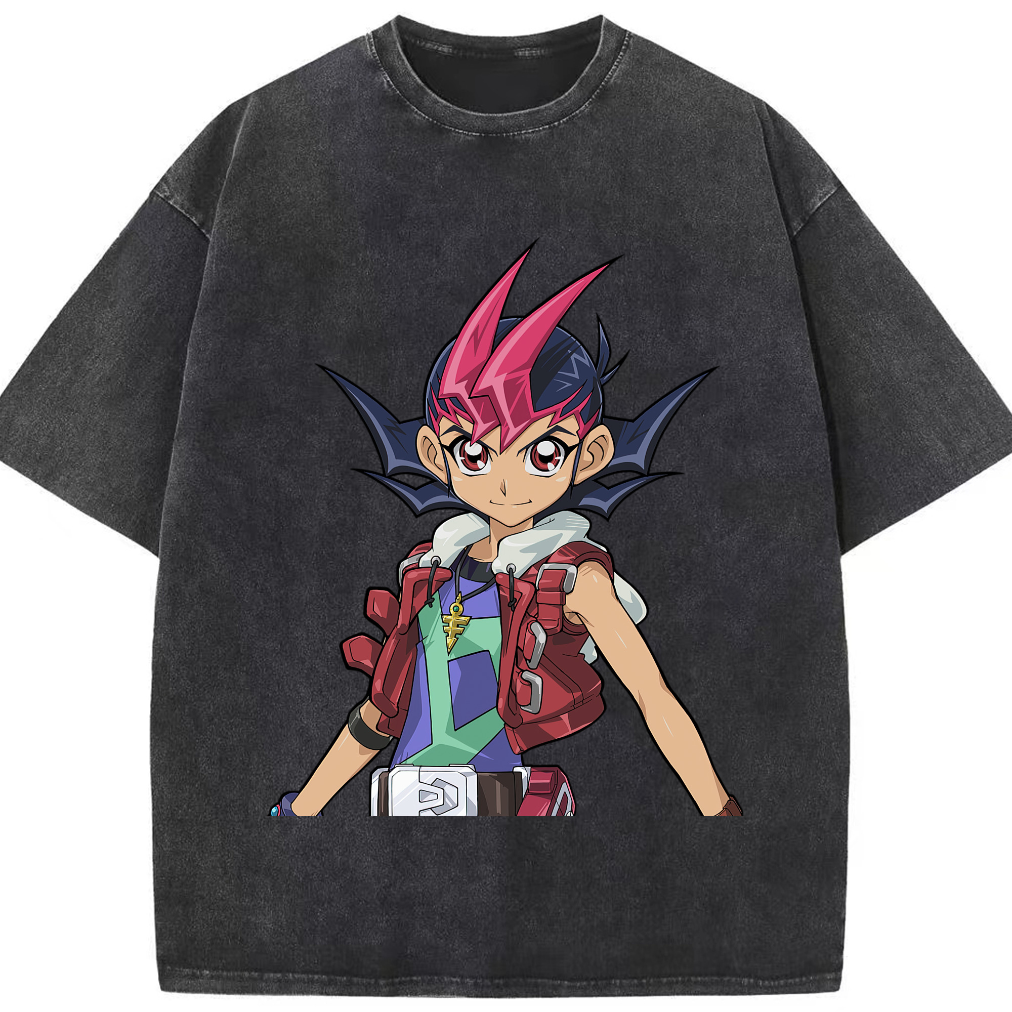 （画像用） 遊☆戯☆王 Yu-Gi-Oh! 綿100% ヴィンテージ風 半袖Tシャツ（フロントプリント）