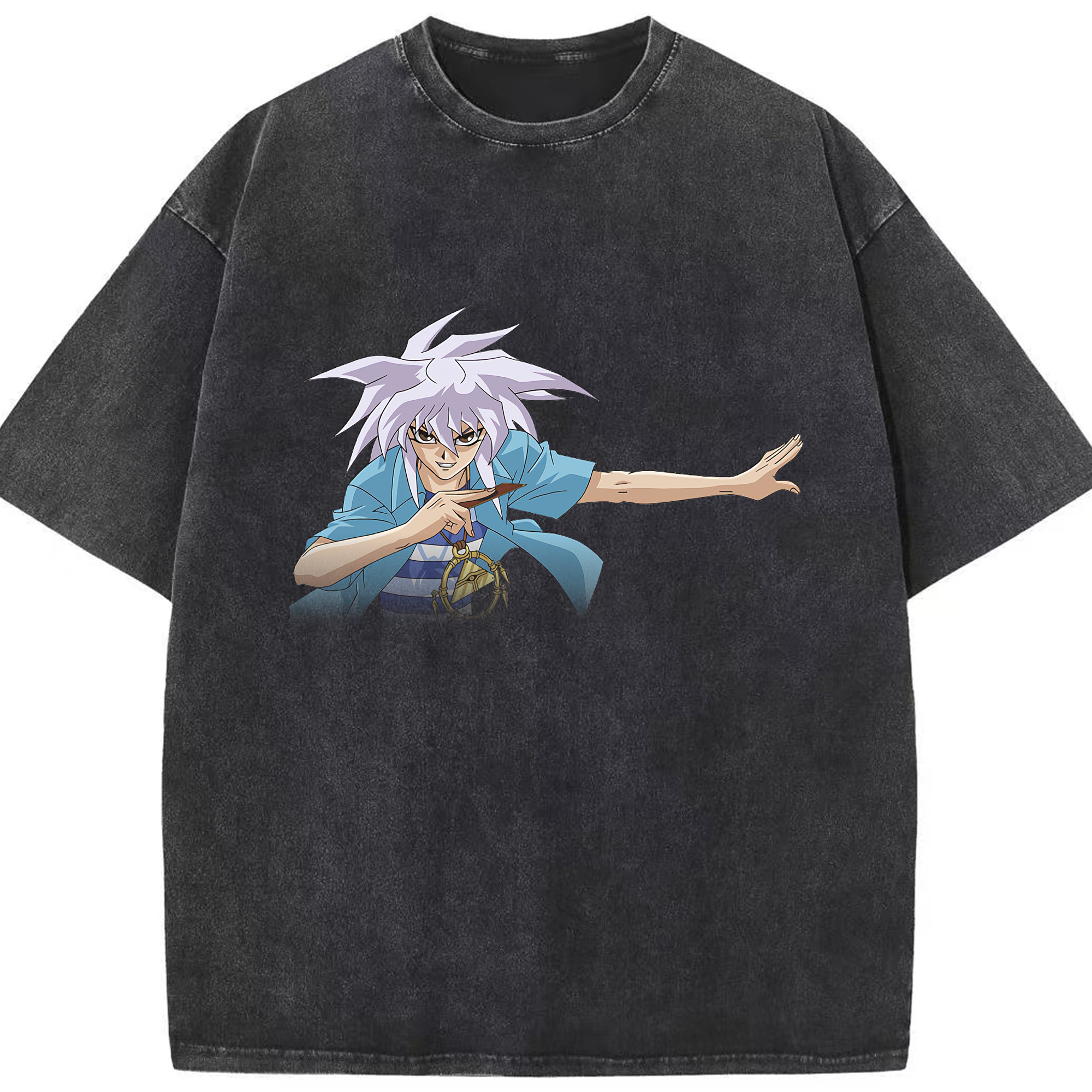 （画像用） 遊☆戯☆王 Yu-Gi-Oh! 綿100% ヴィンテージ風 半袖Tシャツ（フロントプリント）