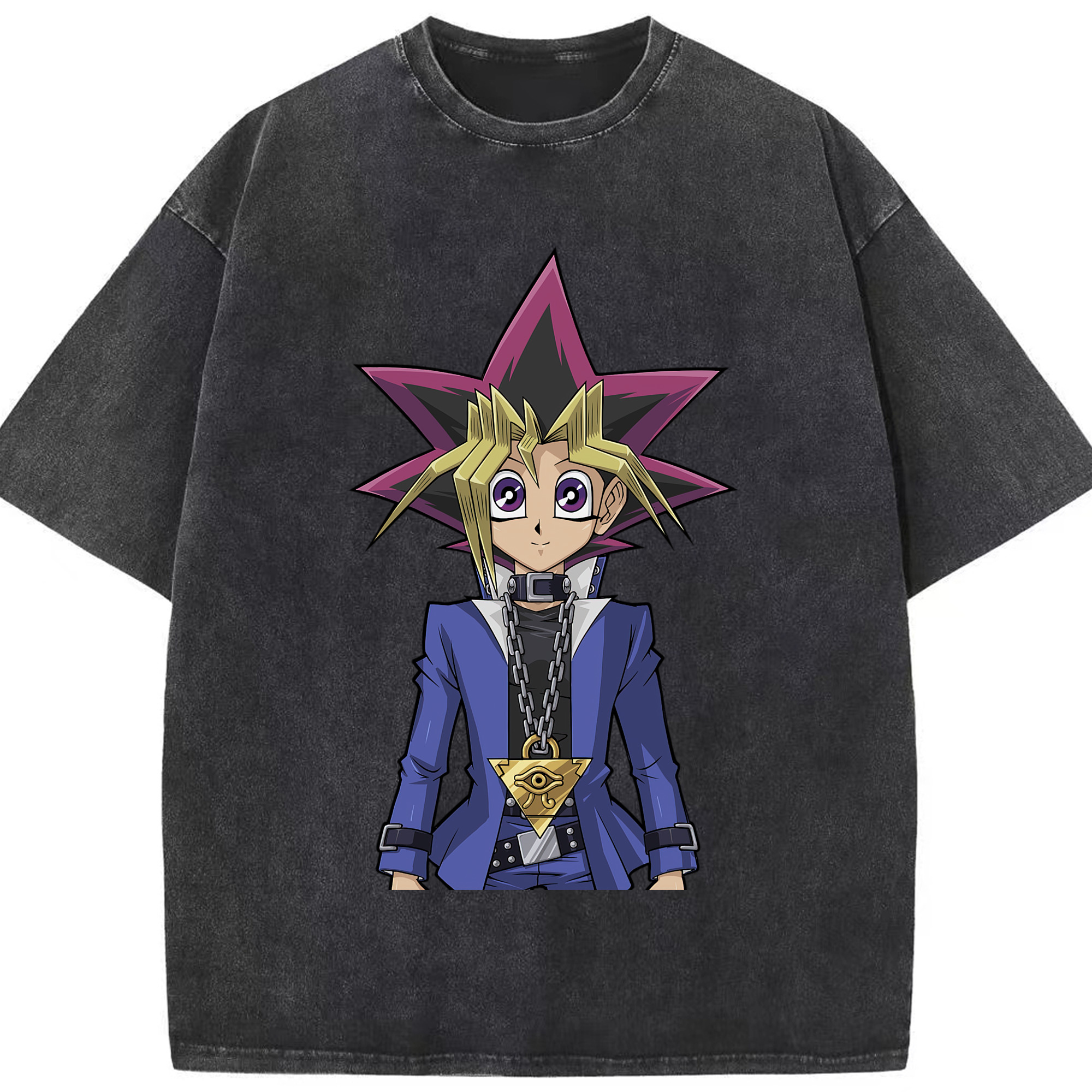 （画像用） 遊☆戯☆王 Yu-Gi-Oh! 綿100% ヴィンテージ風 半袖Tシャツ（フロントプリント）