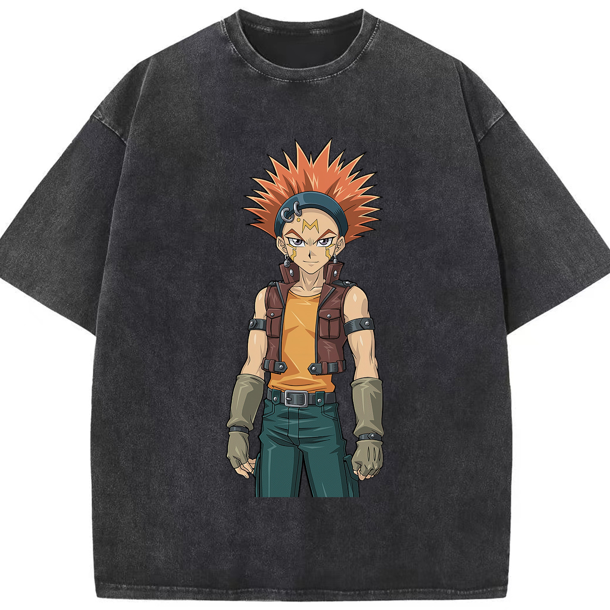 （画像用） 遊☆戯☆王 Yu-Gi-Oh! 綿100% ヴィンテージ風 半袖Tシャツ（フロントプリント）