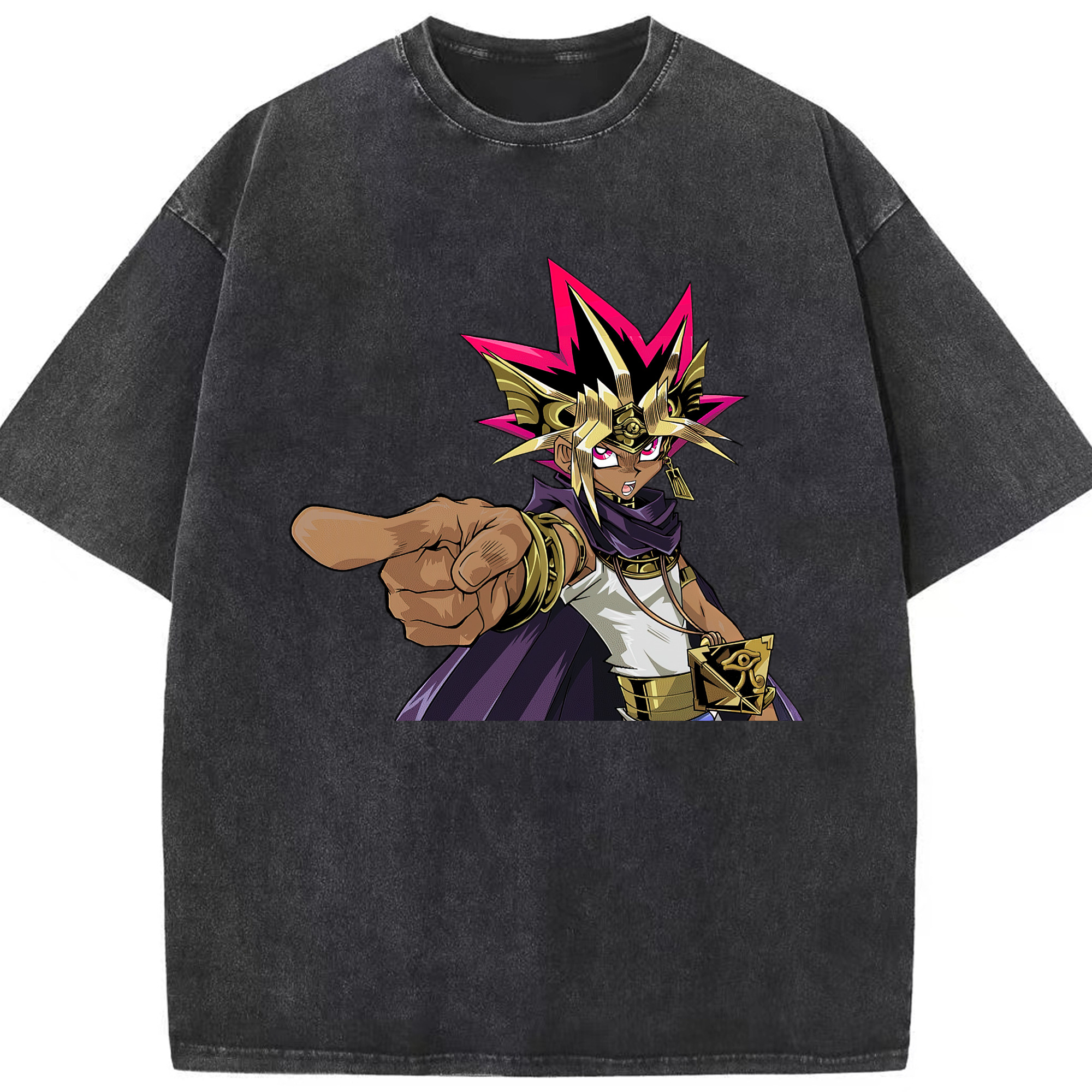 （画像用） 遊☆戯☆王 Yu-Gi-Oh! 綿100% ヴィンテージ風 半袖Tシャツ（フロントプリント）