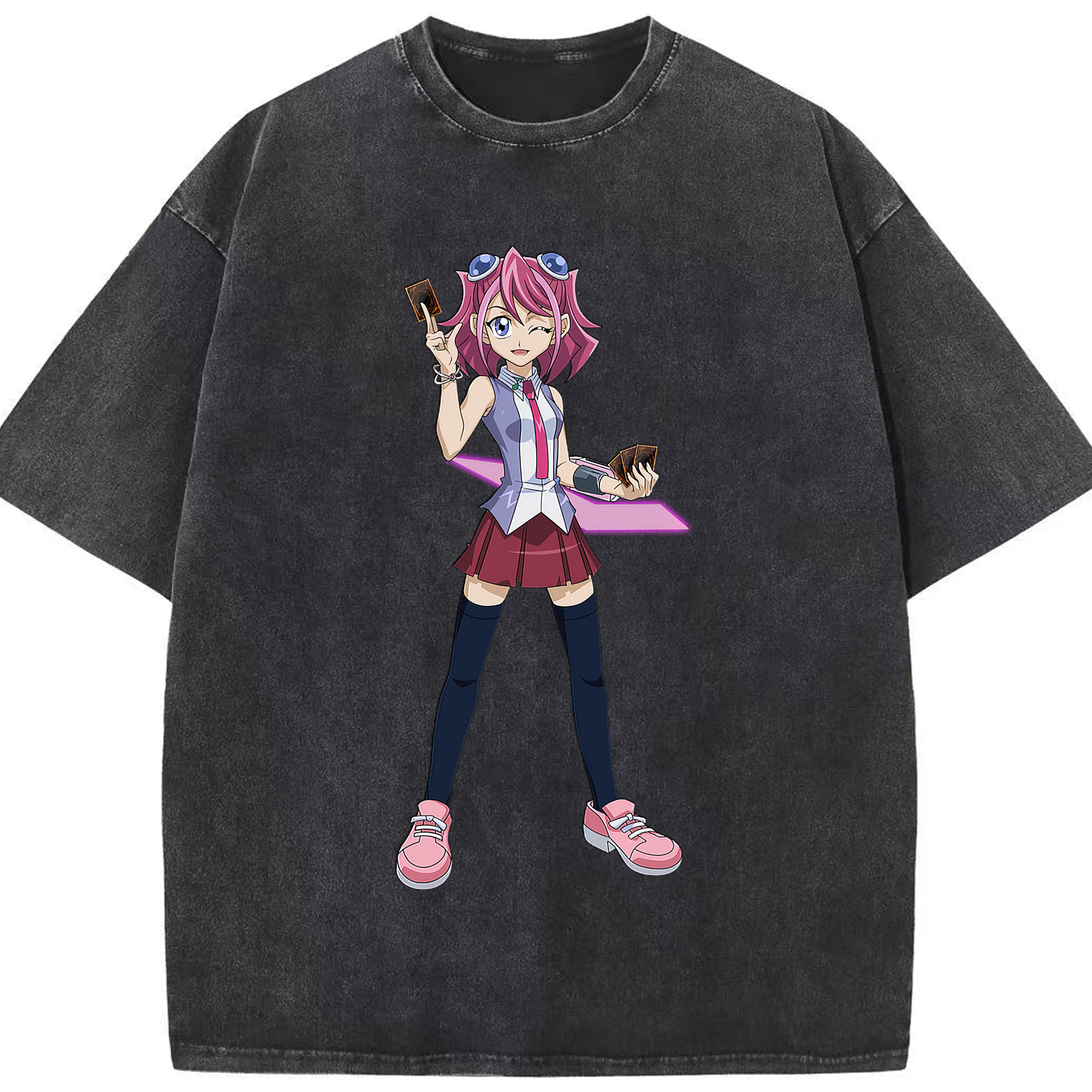 （画像用） 遊☆戯☆王 Yu-Gi-Oh! 綿100% ヴィンテージ風 半袖Tシャツ（フロントプリント）