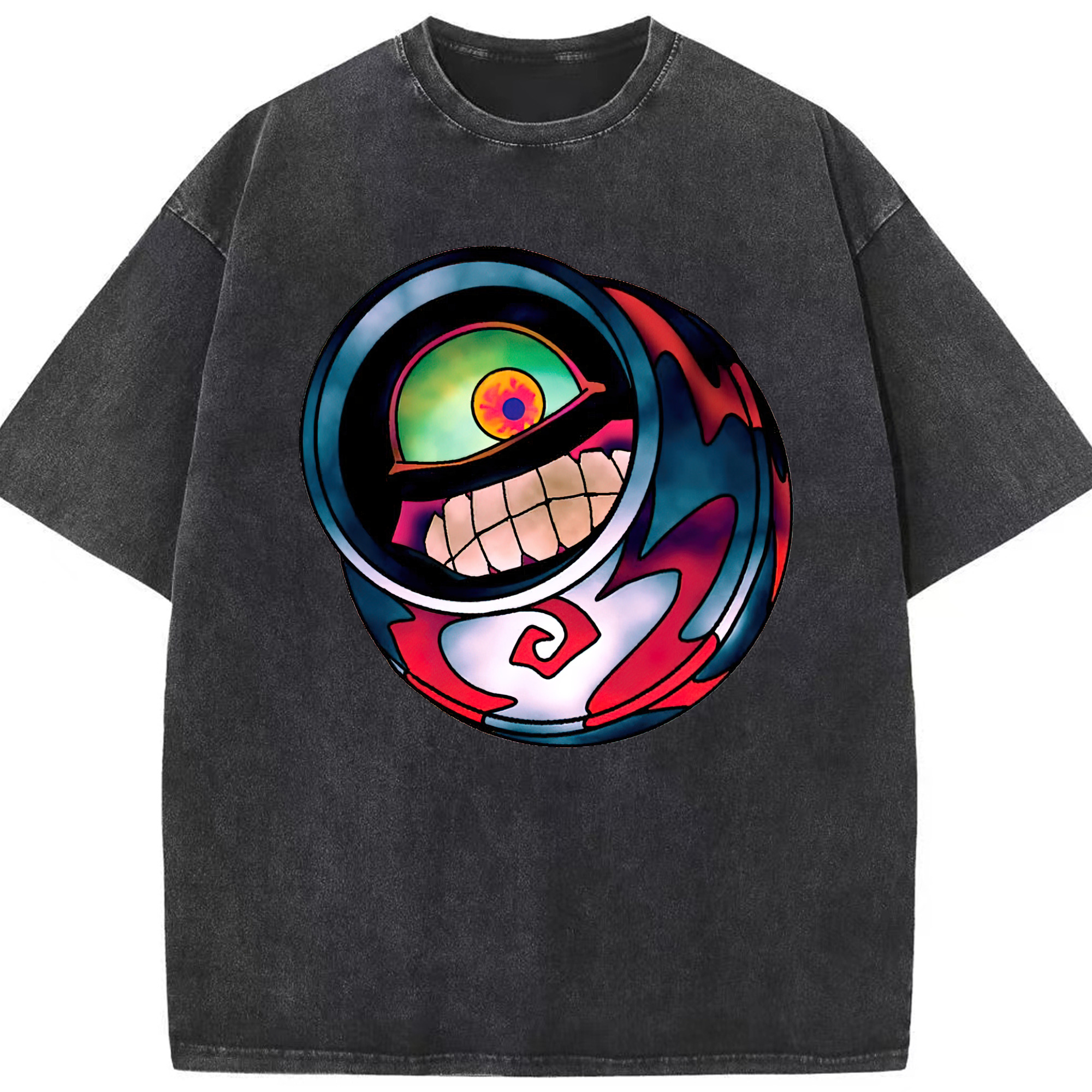 （画像用） 遊☆戯☆王 Yu-Gi-Oh! 綿100% ヴィンテージ風 半袖Tシャツ（フロントプリント）