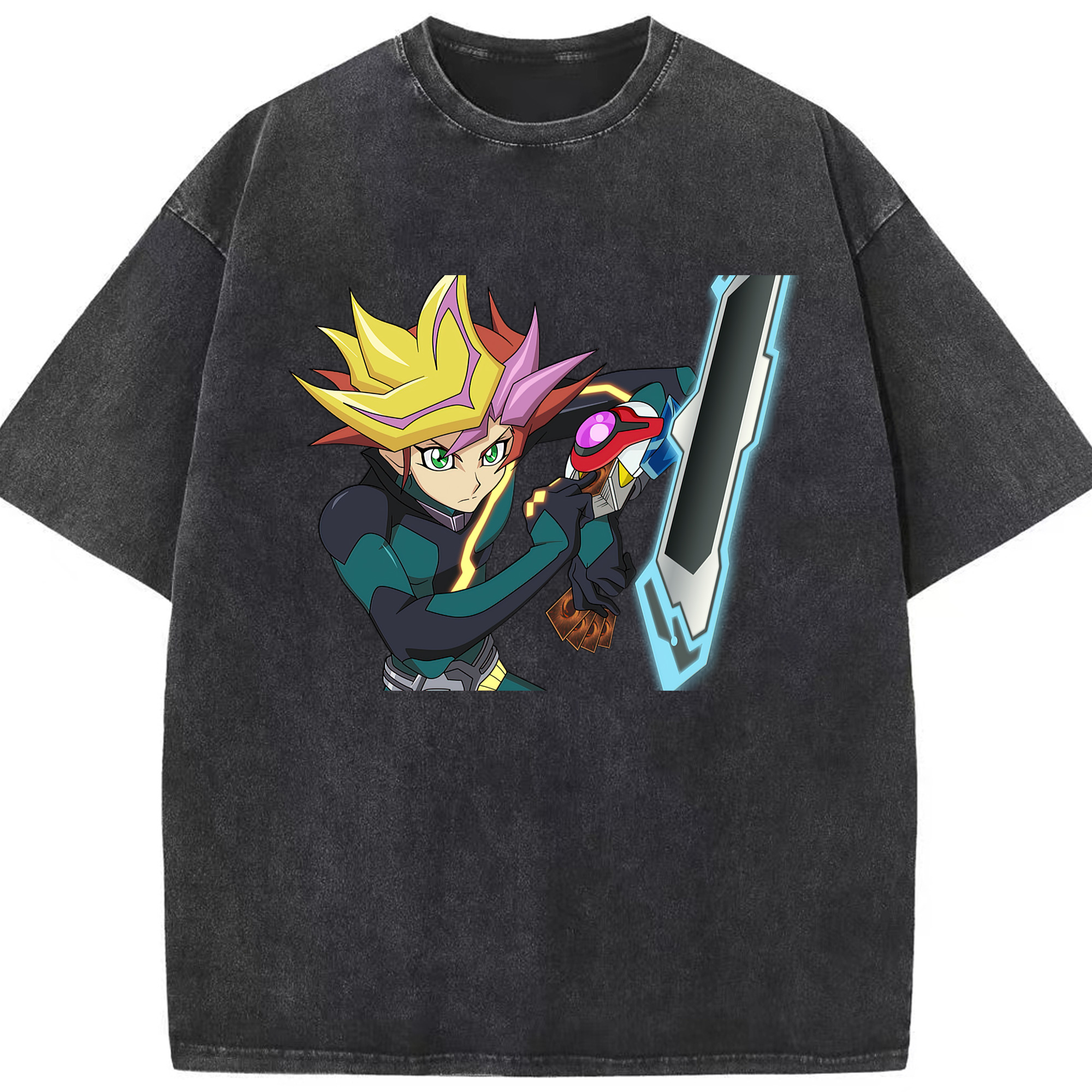 （画像用） 遊☆戯☆王 Yu-Gi-Oh! 綿100% ヴィンテージ風 半袖Tシャツ（フロントプリント）