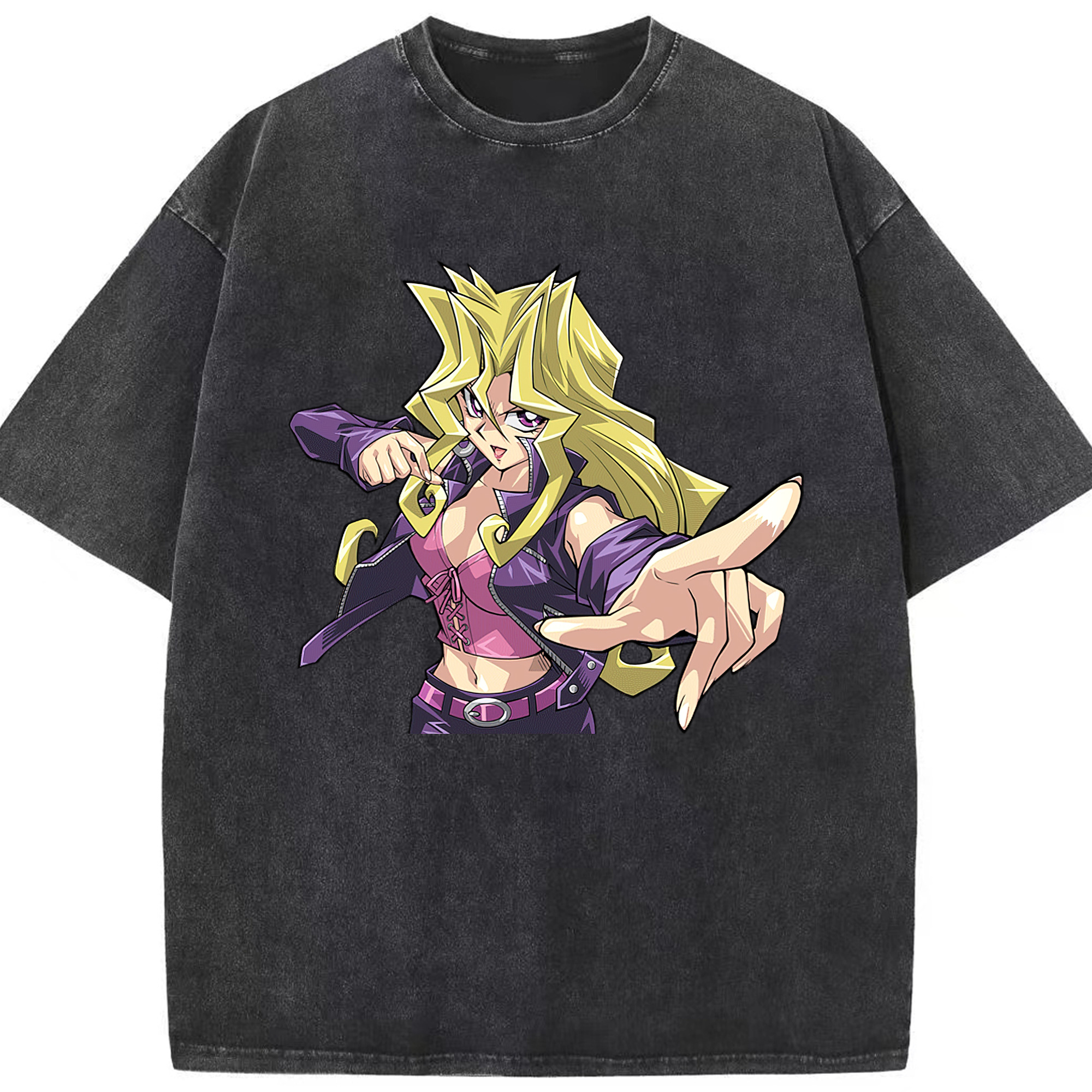 （画像用） 遊☆戯☆王 Yu-Gi-Oh! 綿100% ヴィンテージ風 半袖Tシャツ（フロントプリント）