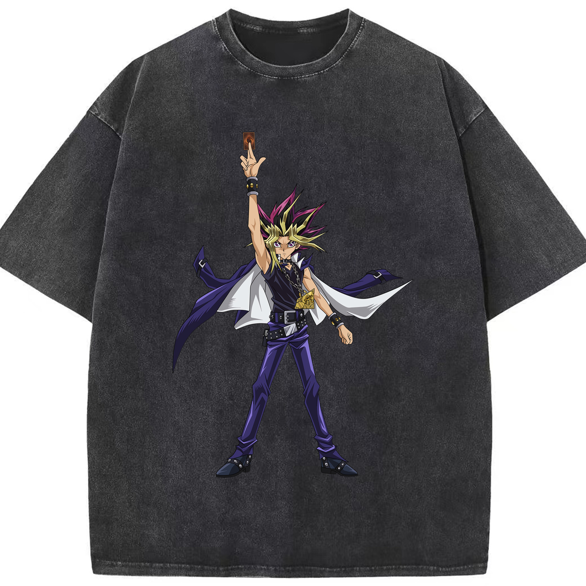 （画像用） 遊☆戯☆王 Yu-Gi-Oh! 綿100% ヴィンテージ風 半袖Tシャツ（フロントプリント）