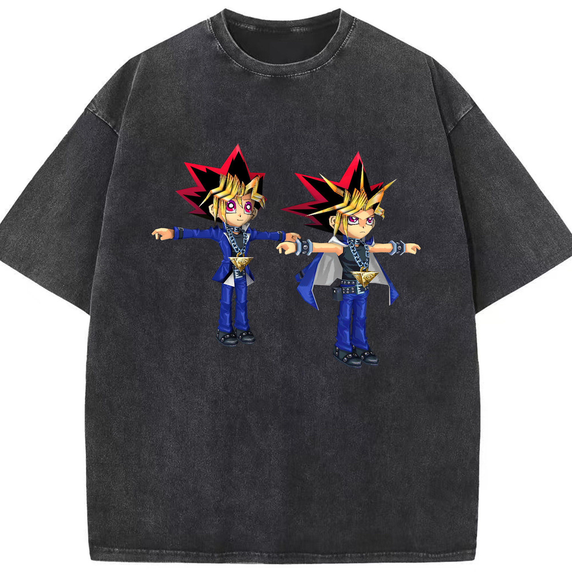（画像用） 遊☆戯☆王 Yu-Gi-Oh! 綿100% ヴィンテージ風 半袖Tシャツ（フロントプリント）