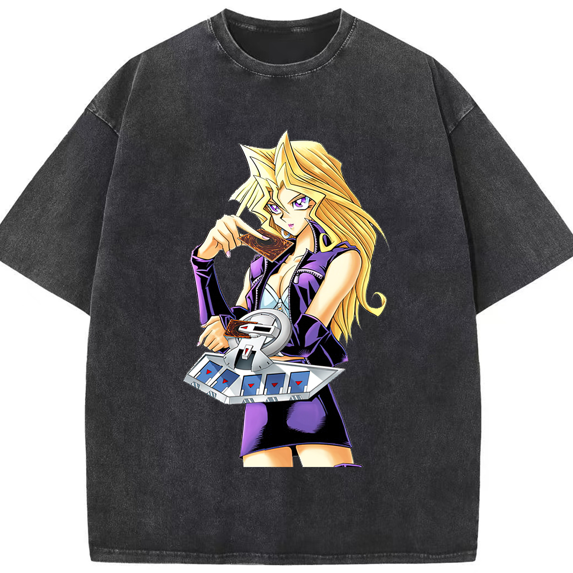 （画像用） 遊☆戯☆王 Yu-Gi-Oh! 綿100% ヴィンテージ風 半袖Tシャツ（フロントプリント）