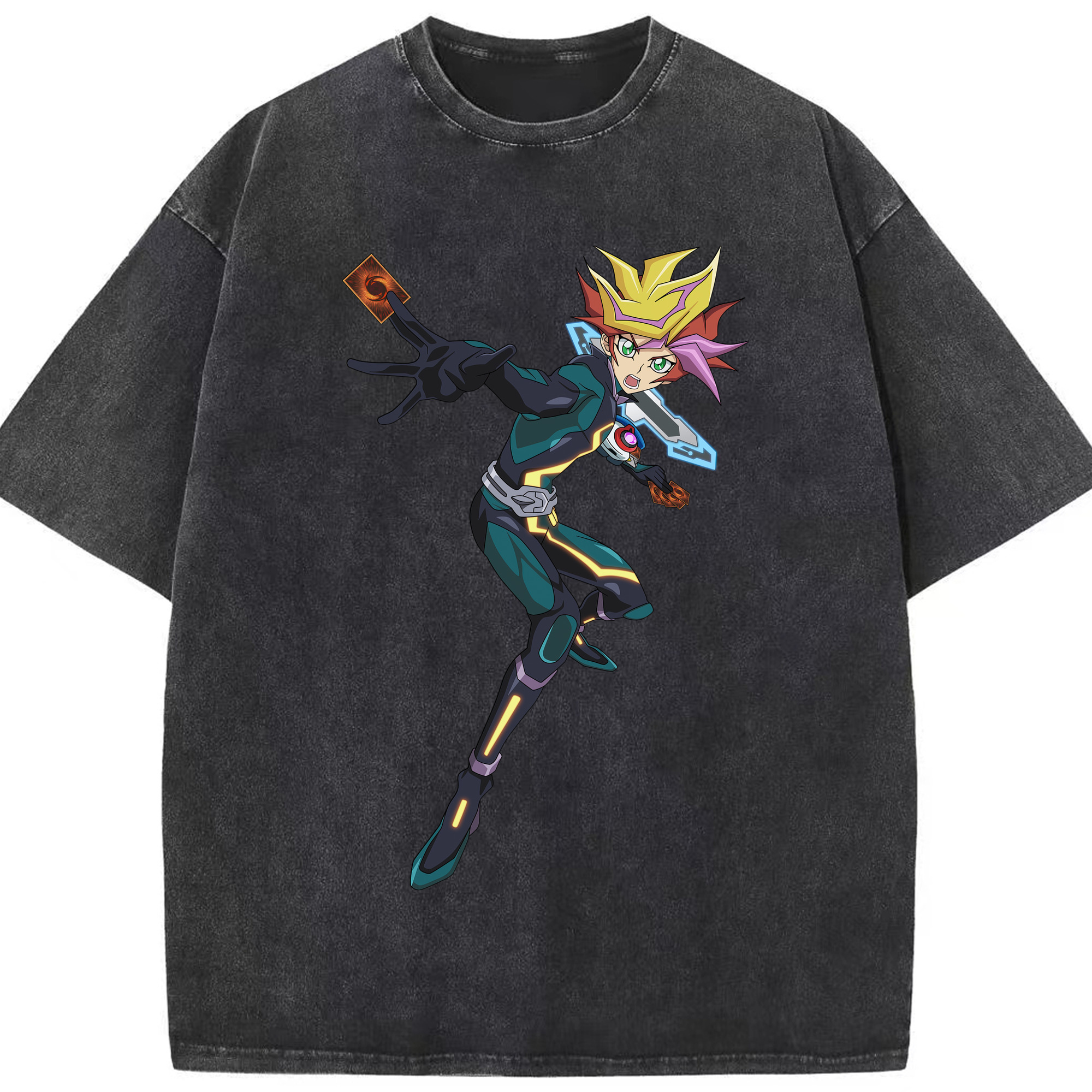 （画像用） 遊☆戯☆王 Yu-Gi-Oh! 綿100% ヴィンテージ風 半袖Tシャツ（フロントプリント）